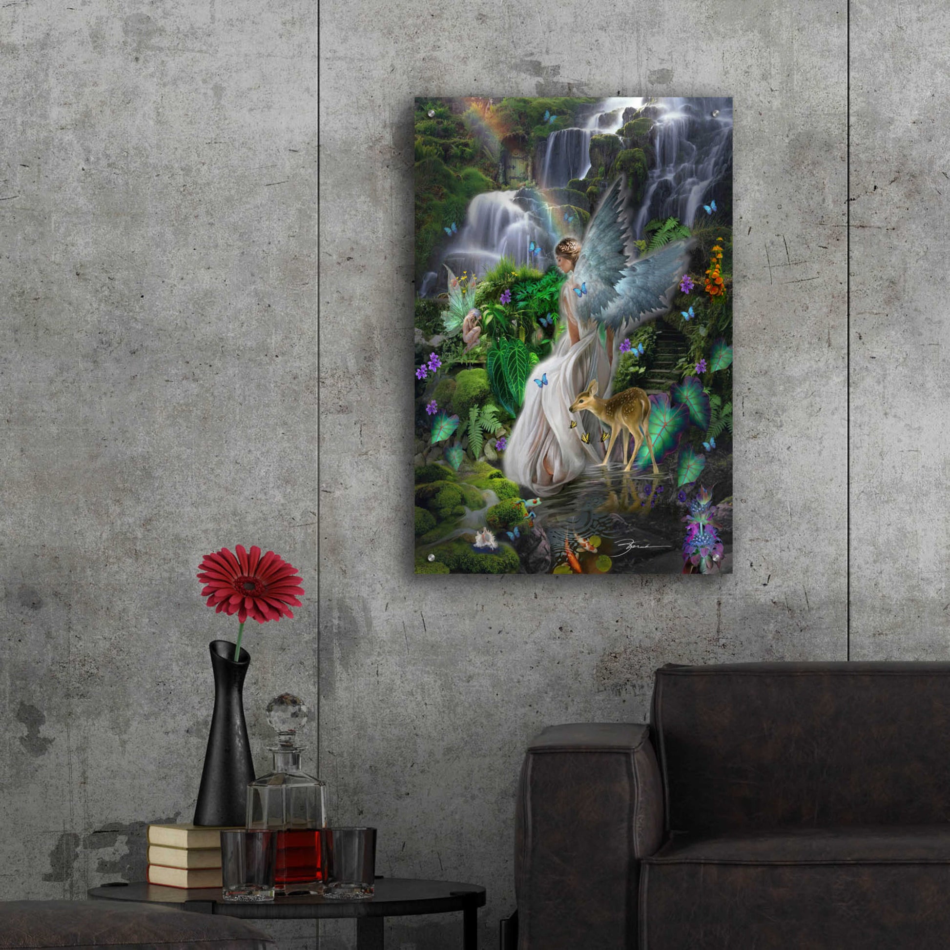 Epic Art 'Fairy Queen Falls' by Enright, Acrylic Glass Wall Art,24x36