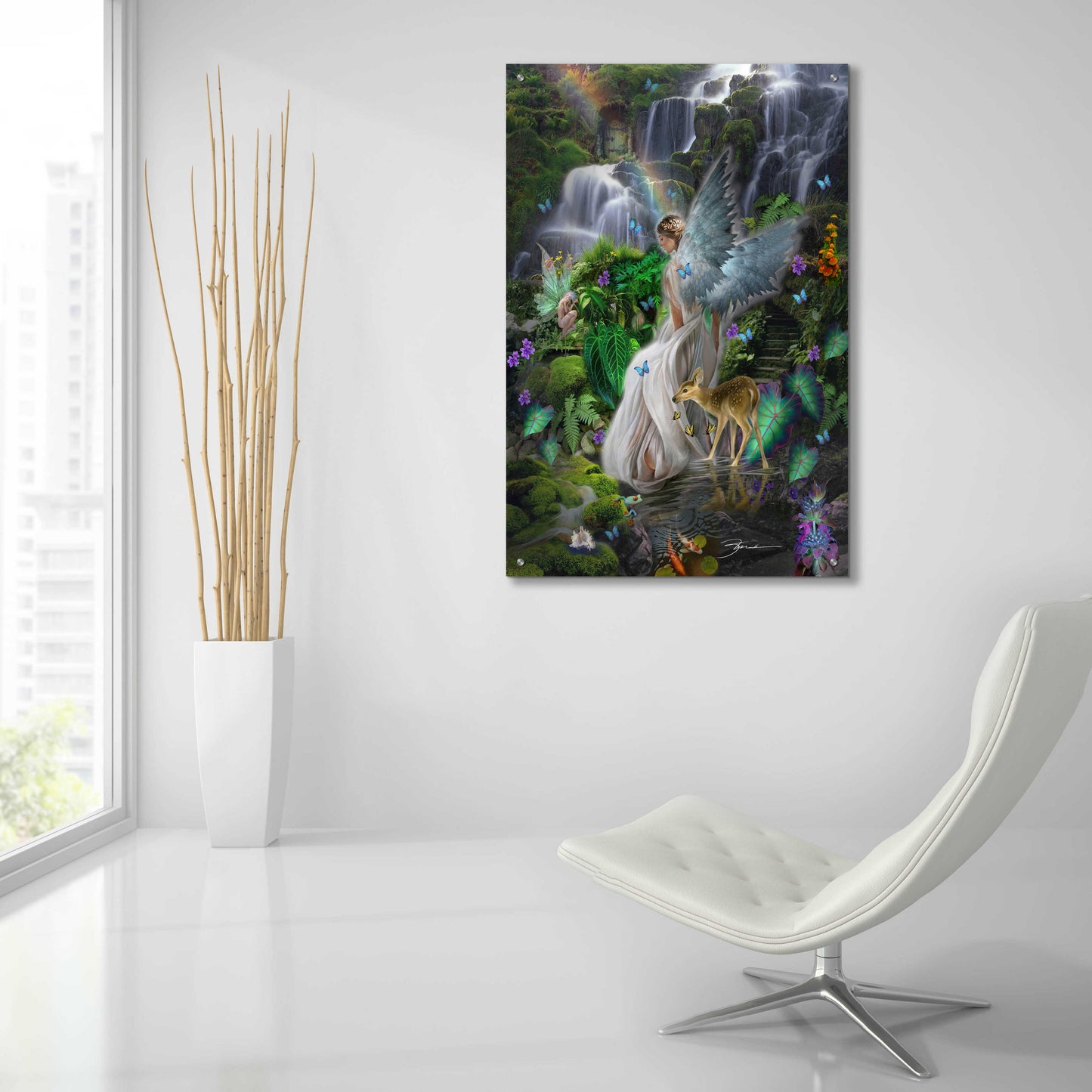 Epic Art 'Fairy Queen Falls' by Enright, Acrylic Glass Wall Art,24x36