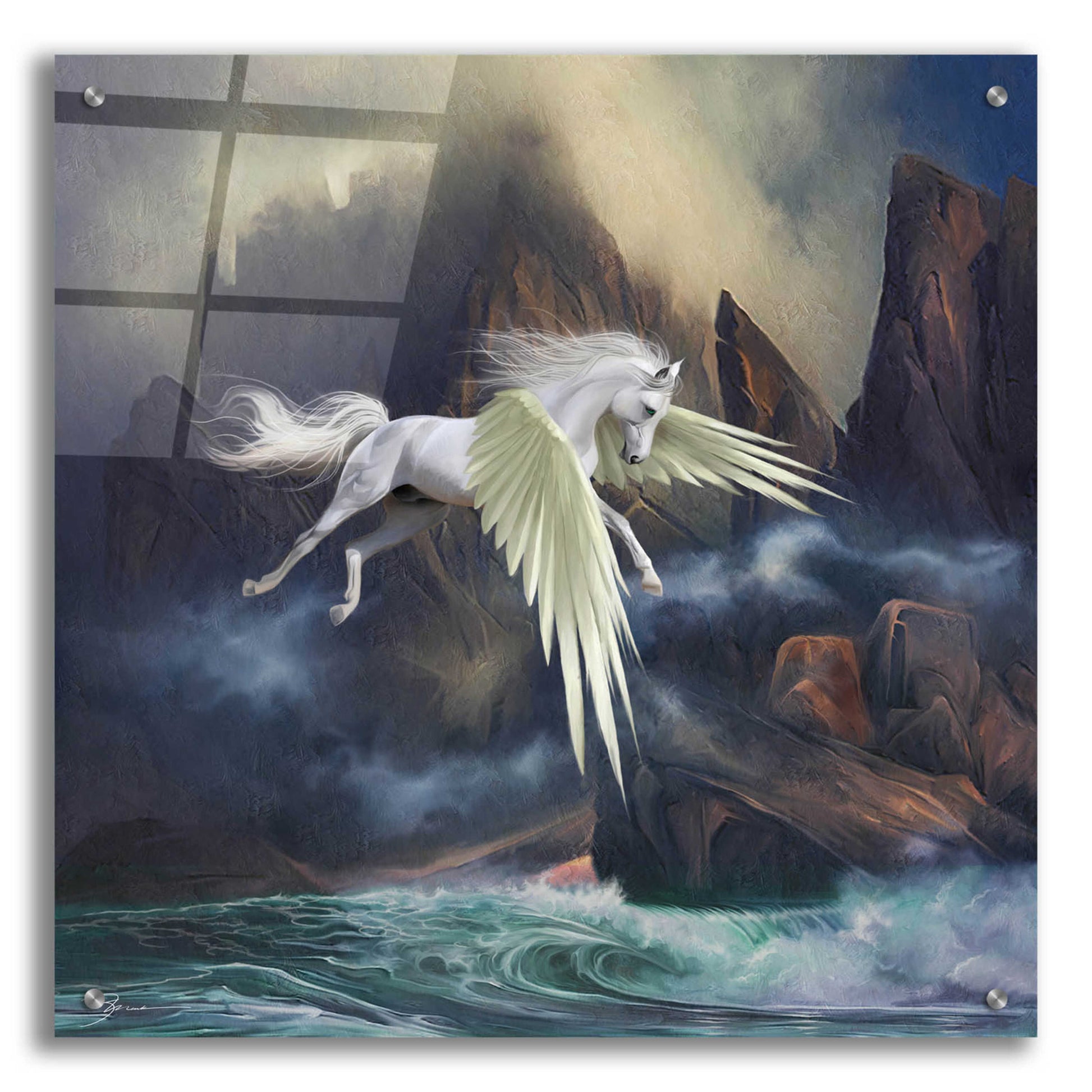 Epic Art 'Pegasus' by Enright, Acrylic Glass Wall Art,24x24