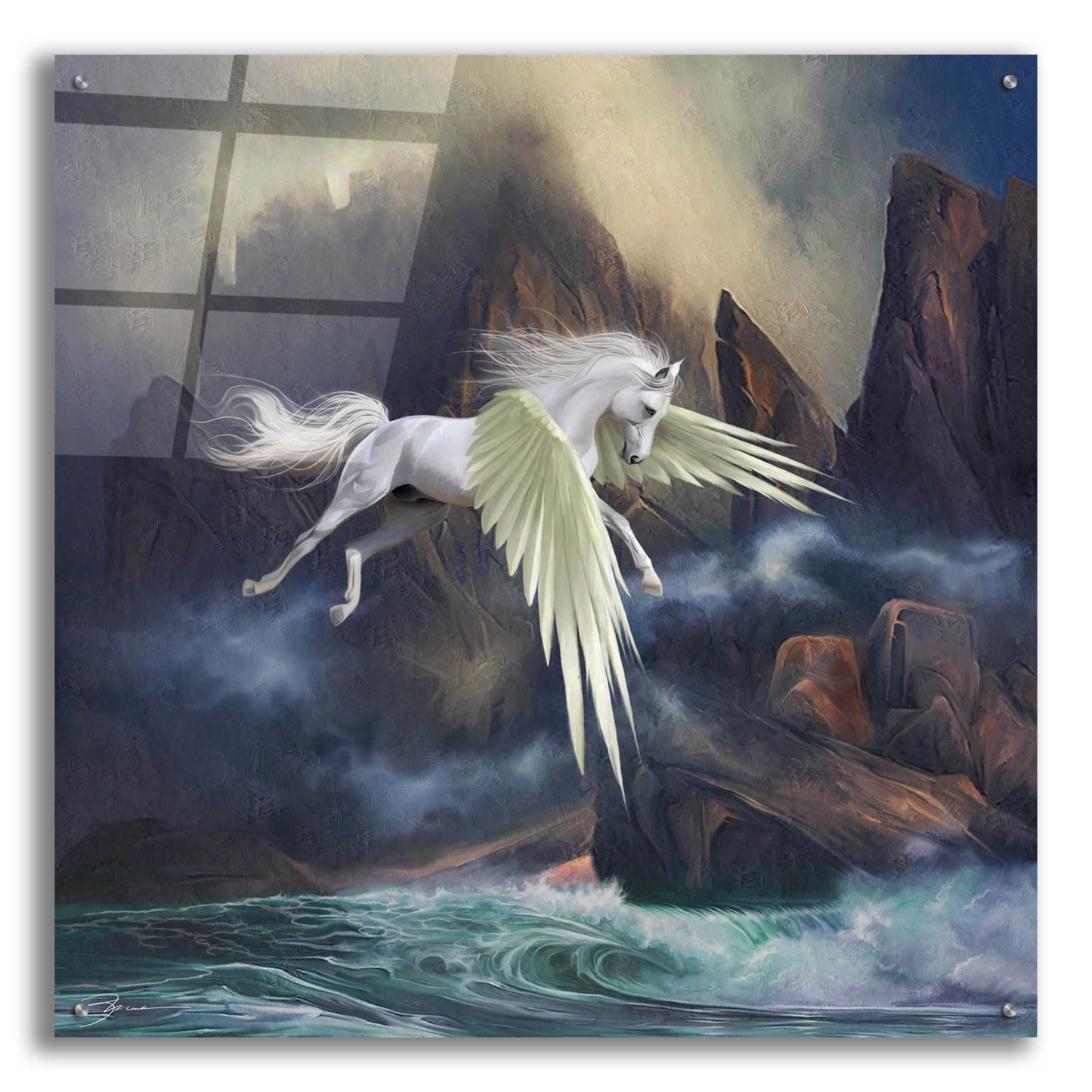 Epic Art 'Pegasus' by Enright, Acrylic Glass Wall Art,36x36