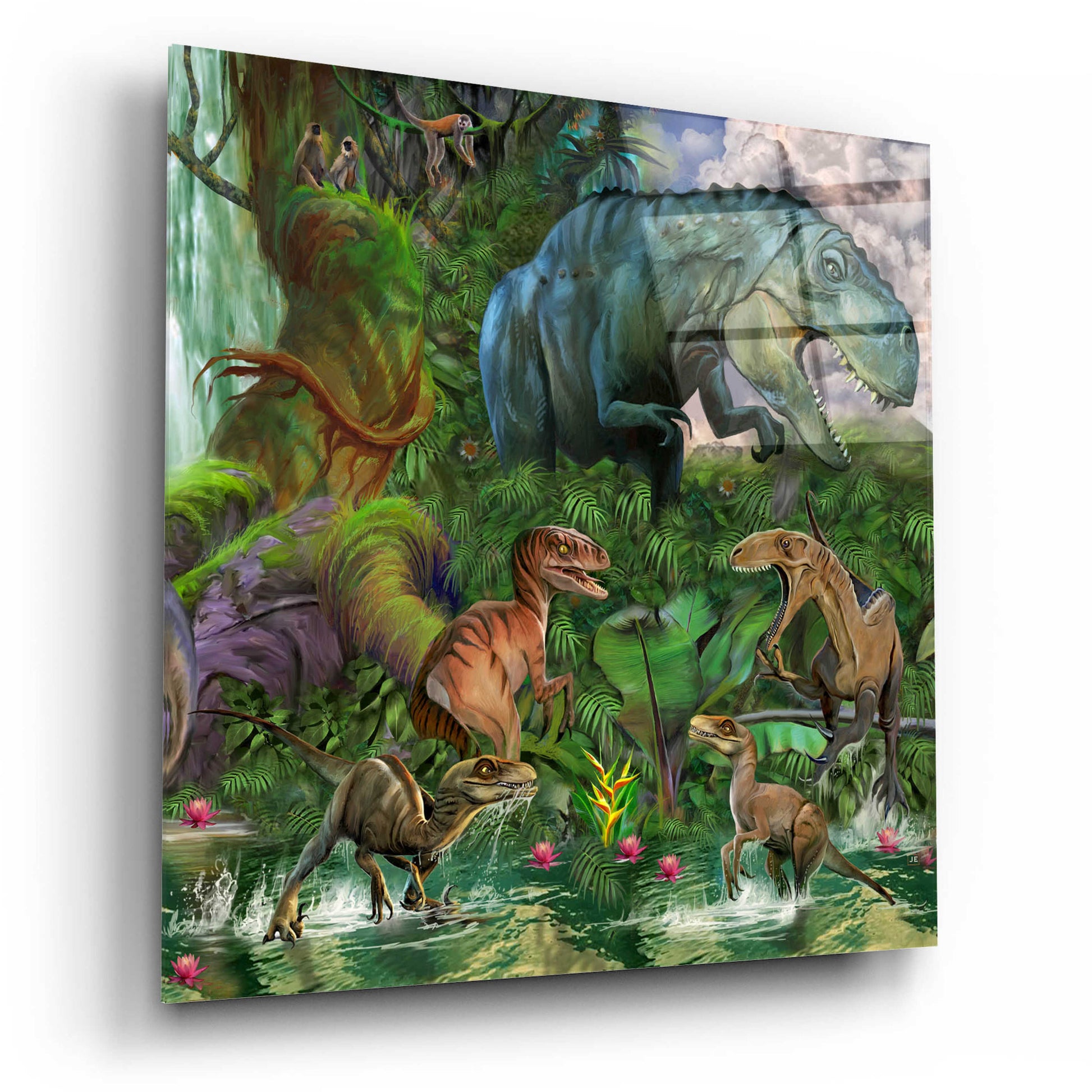 Epic Art 'T Rex' by Enright, Acrylic Glass Wall Art,12x12