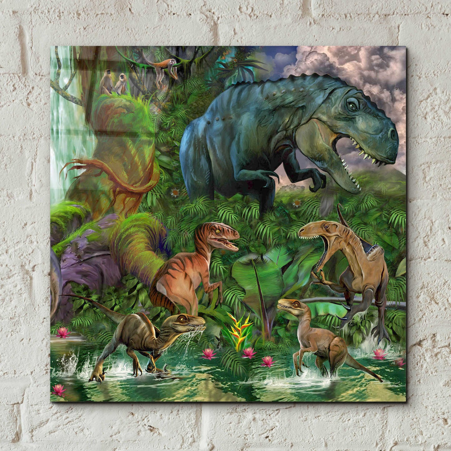 Epic Art 'T Rex' by Enright, Acrylic Glass Wall Art,12x12