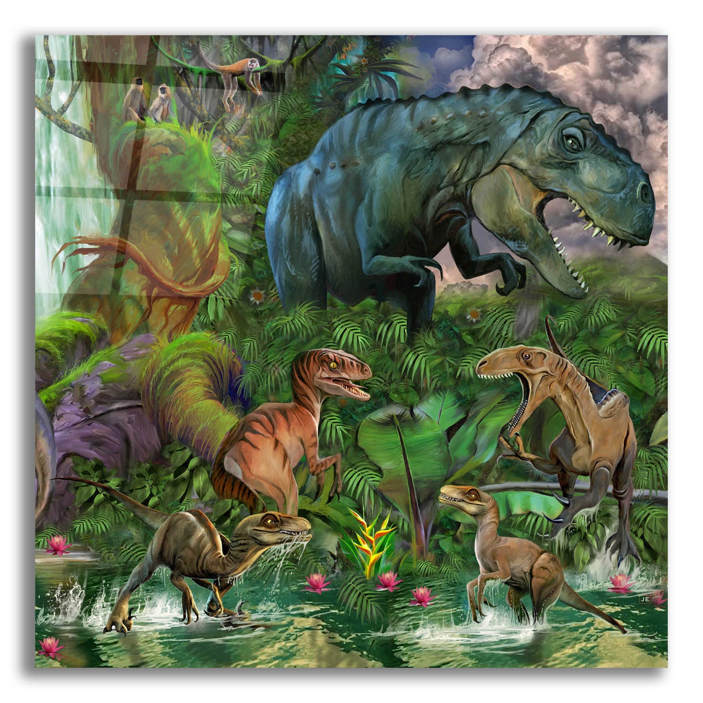 Epic Art 'T Rex' by Enright, Acrylic Glass Wall Art,12x12