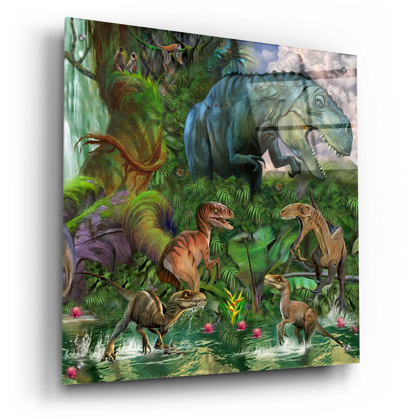 Epic Art 'T Rex' by Enright, Acrylic Glass Wall Art,24x24