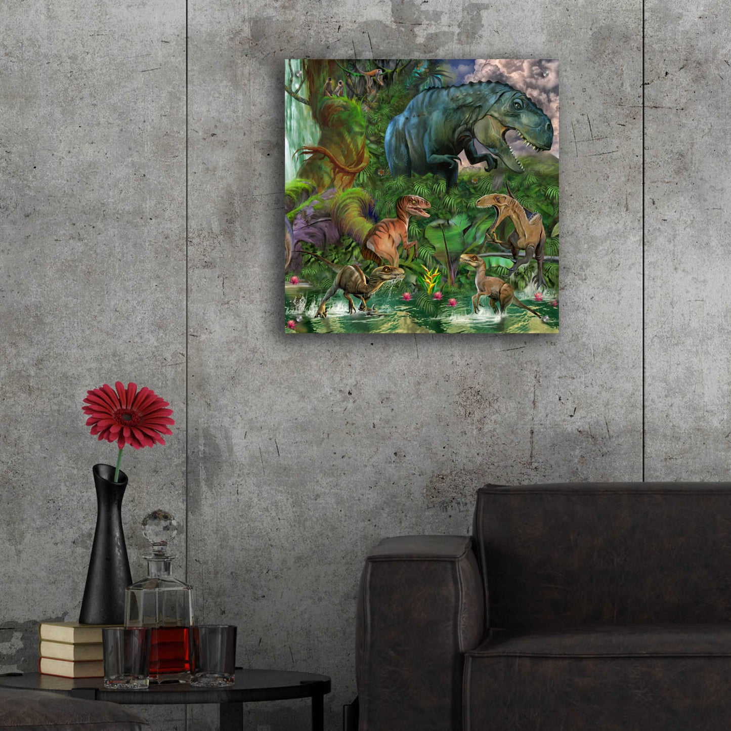 Epic Art 'T Rex' by Enright, Acrylic Glass Wall Art,24x24