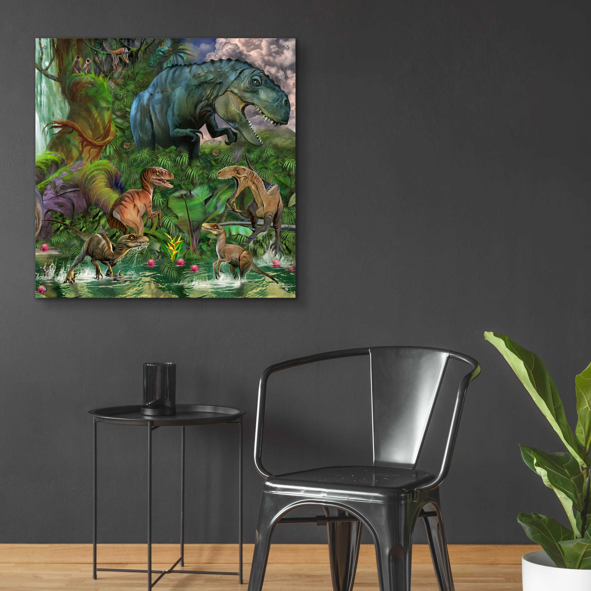 Epic Art 'T Rex' by Enright, Acrylic Glass Wall Art,36x36