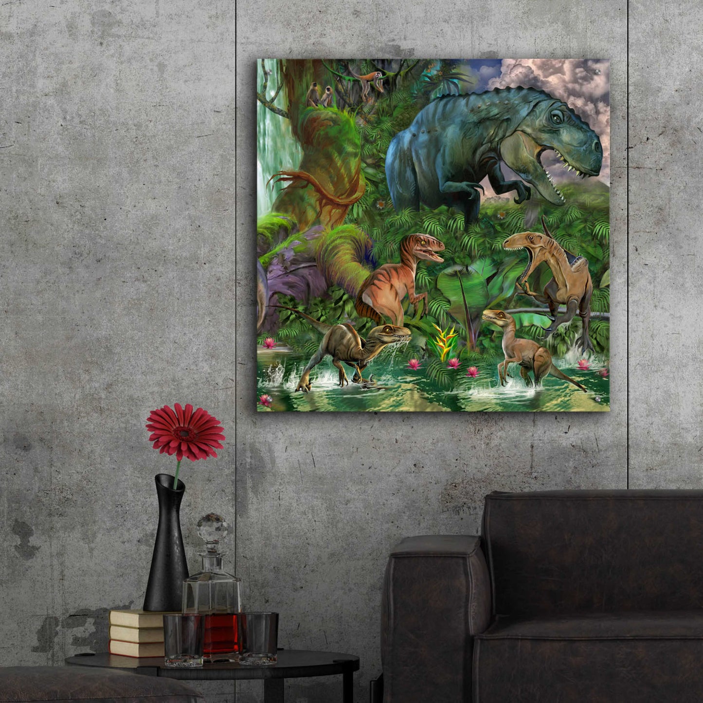 Epic Art 'T Rex' by Enright, Acrylic Glass Wall Art,36x36