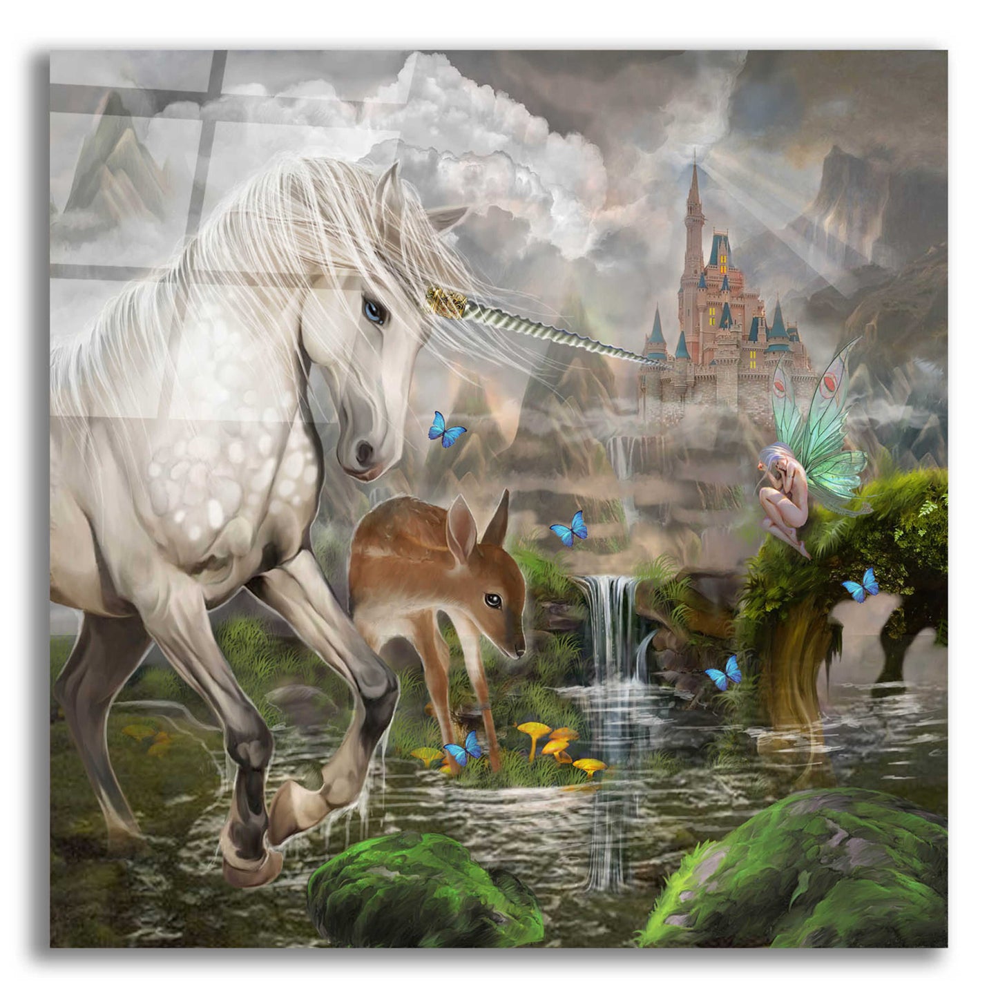 Epic Art 'Unicorn Dreams' by Enright, Acrylic Glass Wall Art,12x12