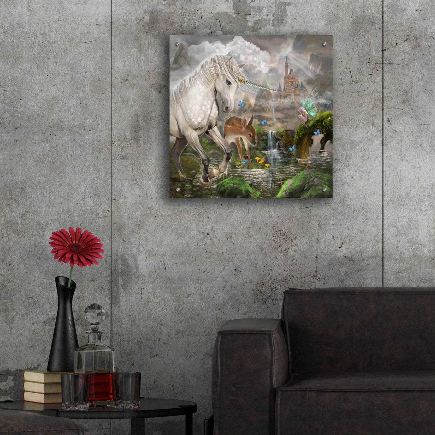 Epic Art 'Unicorn Dreams' by Enright, Acrylic Glass Wall Art,24x24