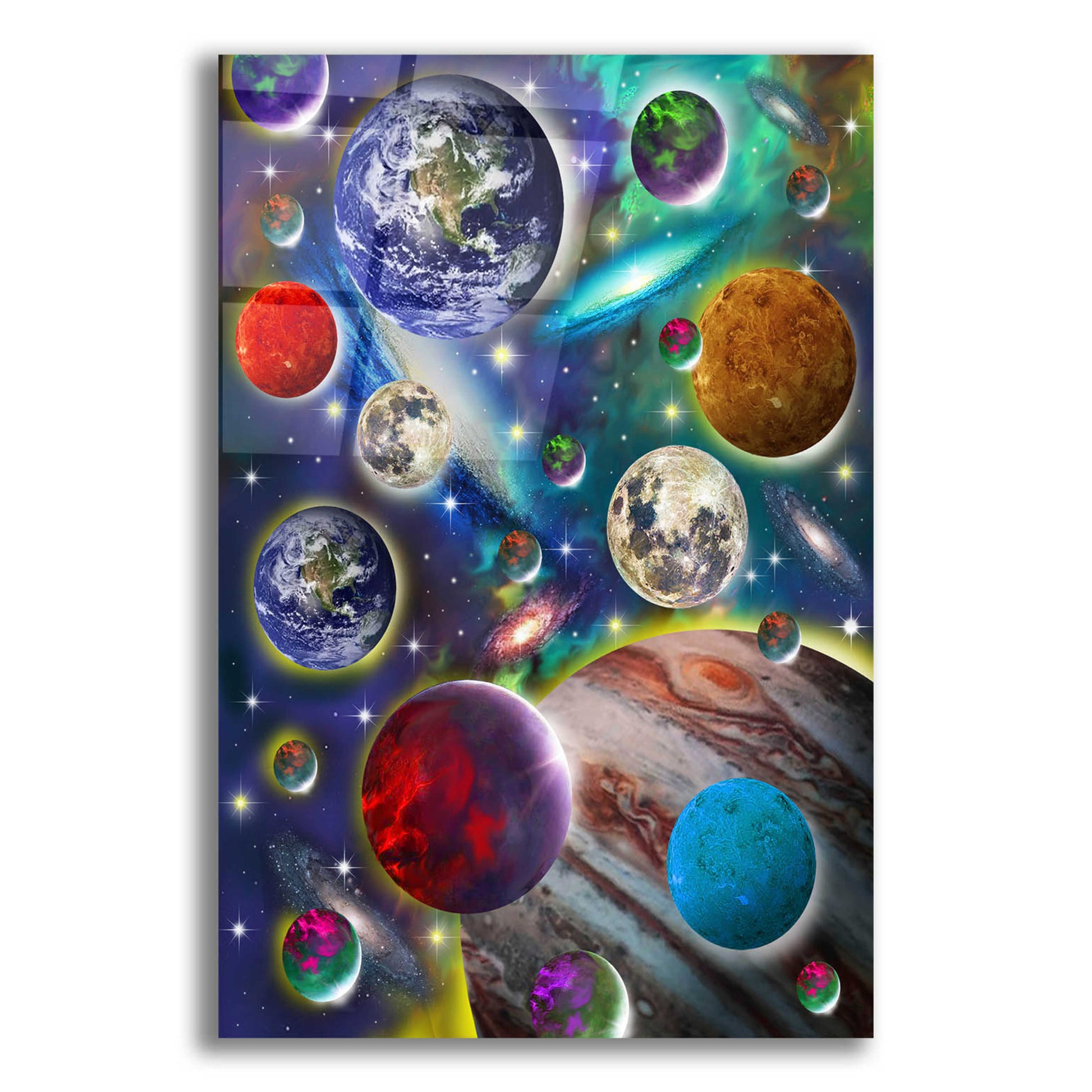 Epic Art 'Cosmic Planets' by Enright, Acrylic Glass Wall Art,12x16