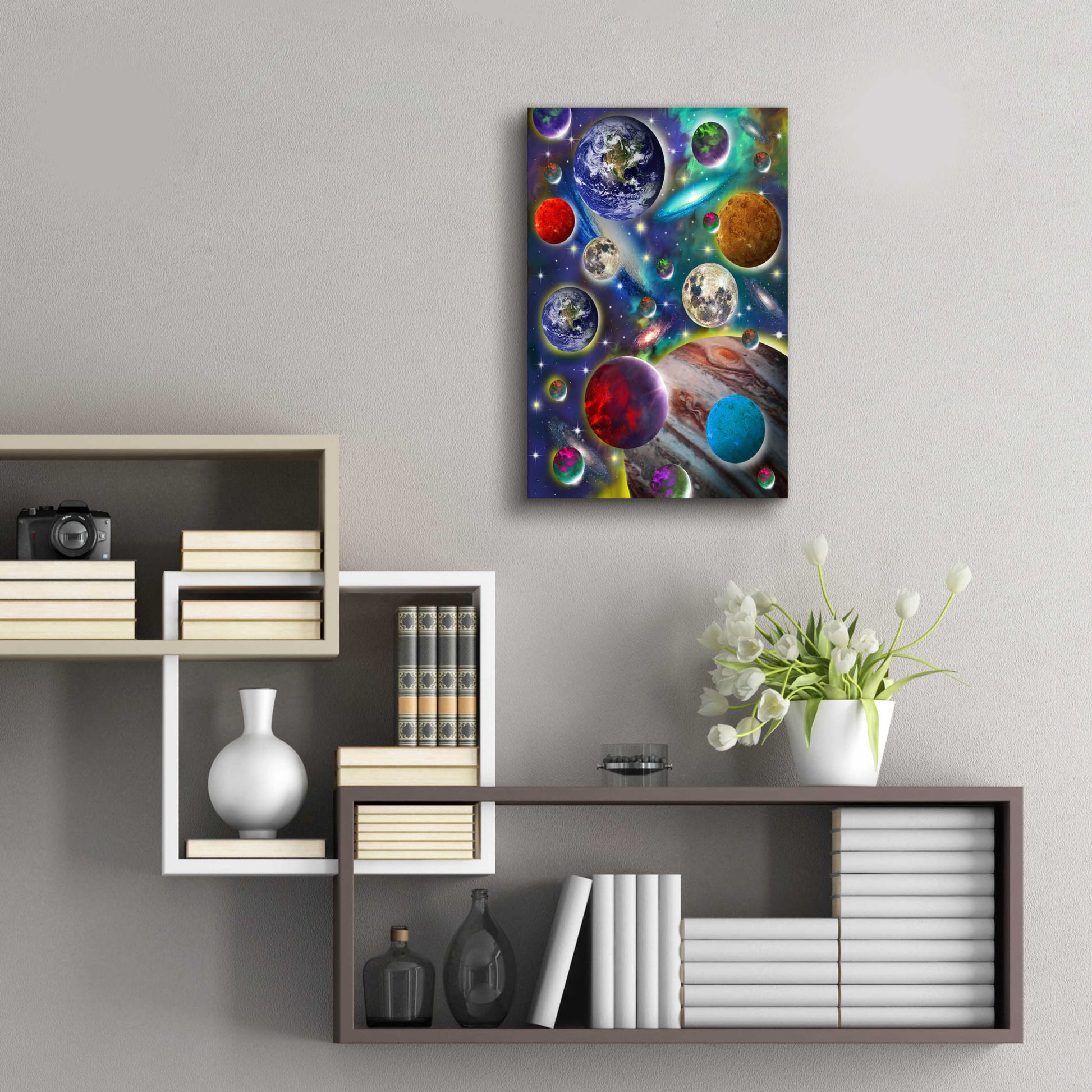 Epic Art 'Cosmic Planets' by Enright, Acrylic Glass Wall Art,16x24