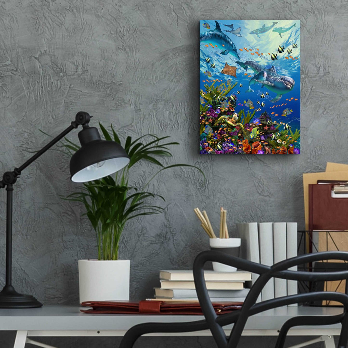 Epic Art 'Deep Blue Sea' by Enright, Acrylic Glass Wall Art,12x16