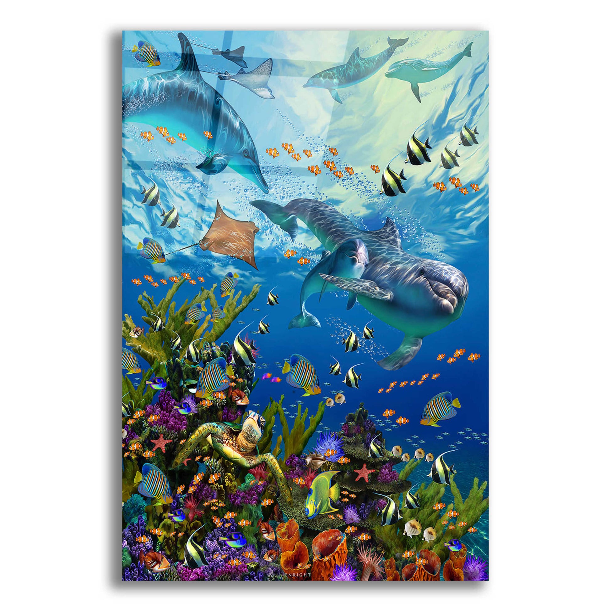 Epic Art 'Deep Blue Sea' by Enright, Acrylic Glass Wall Art,12x16