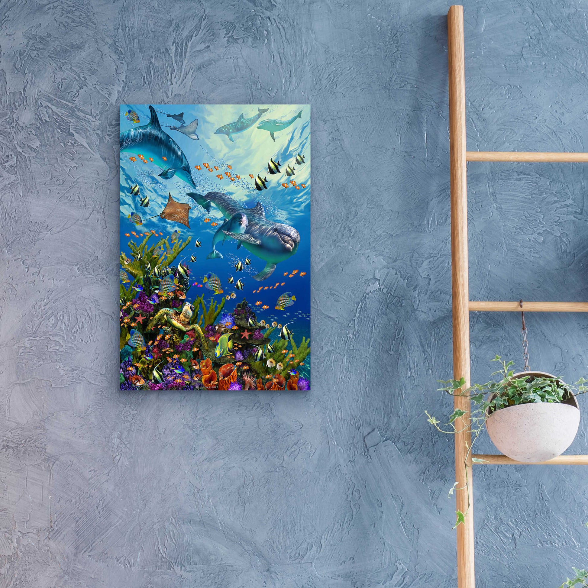 Epic Art 'Deep Blue Sea' by Enright, Acrylic Glass Wall Art,16x24