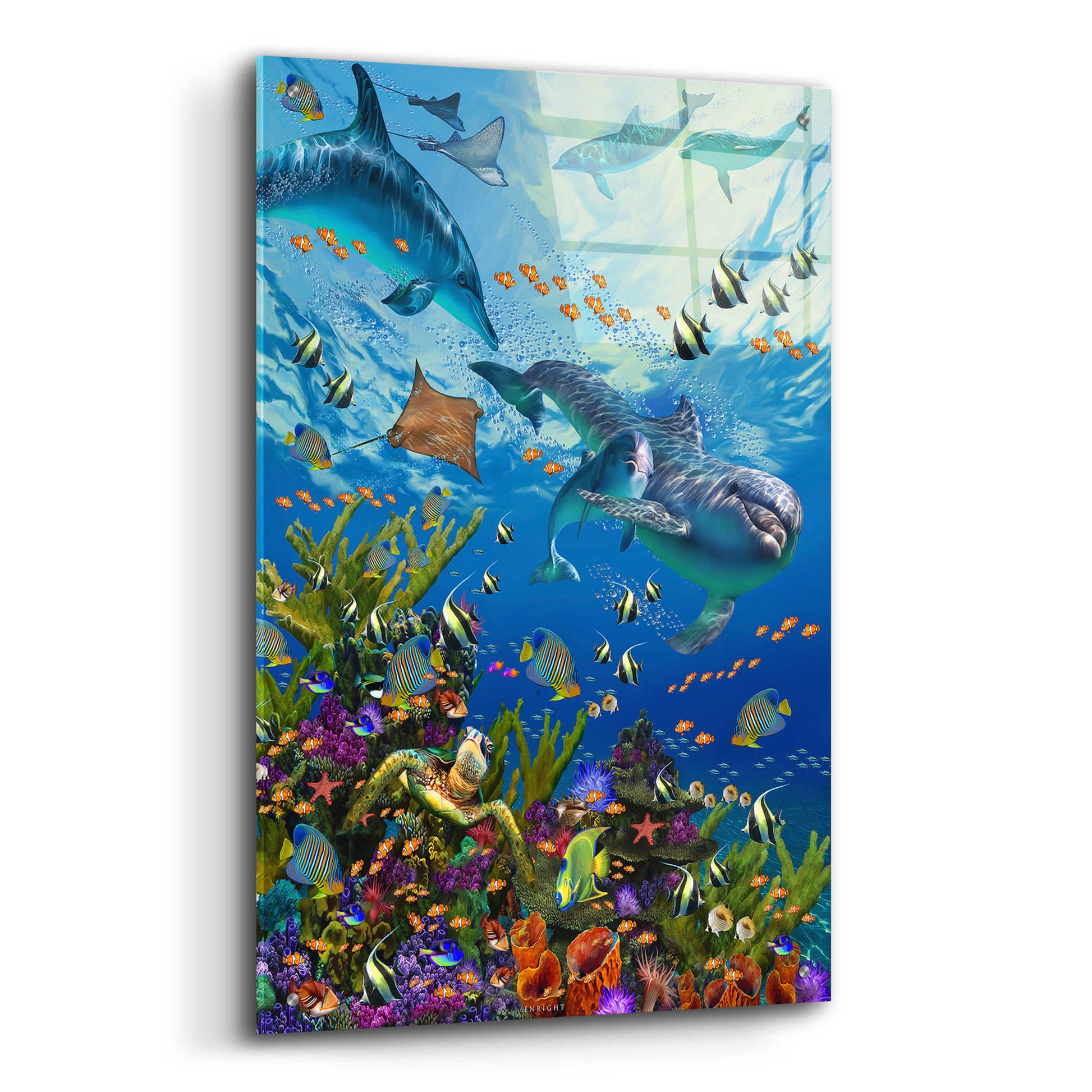 Epic Art 'Deep Blue Sea' by Enright, Acrylic Glass Wall Art,24x36