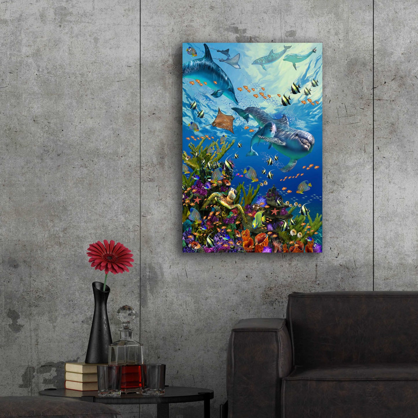 Epic Art 'Deep Blue Sea' by Enright, Acrylic Glass Wall Art,24x36