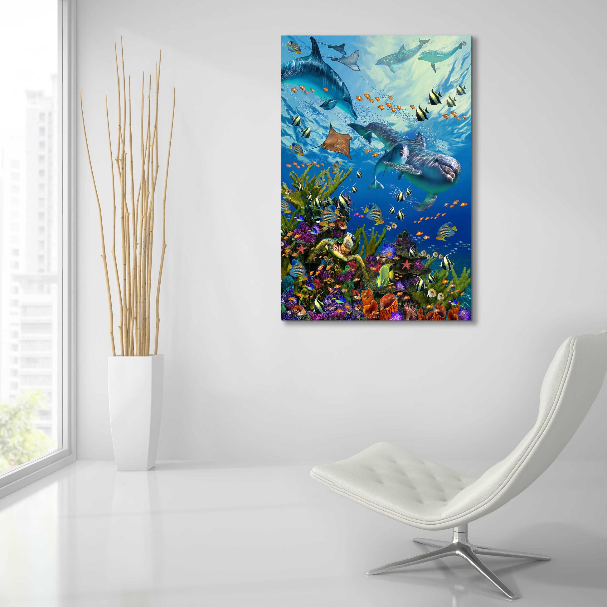 Epic Art 'Deep Blue Sea' by Enright, Acrylic Glass Wall Art,24x36