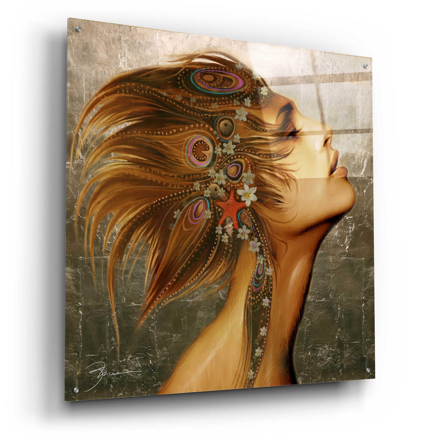 Epic Art 'Gold Leaf Gaia' by Enright, Acrylic Glass Wall Art,36x36