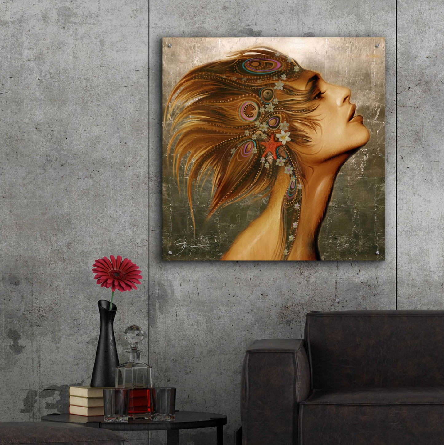 Epic Art 'Gold Leaf Gaia' by Enright, Acrylic Glass Wall Art,36x36