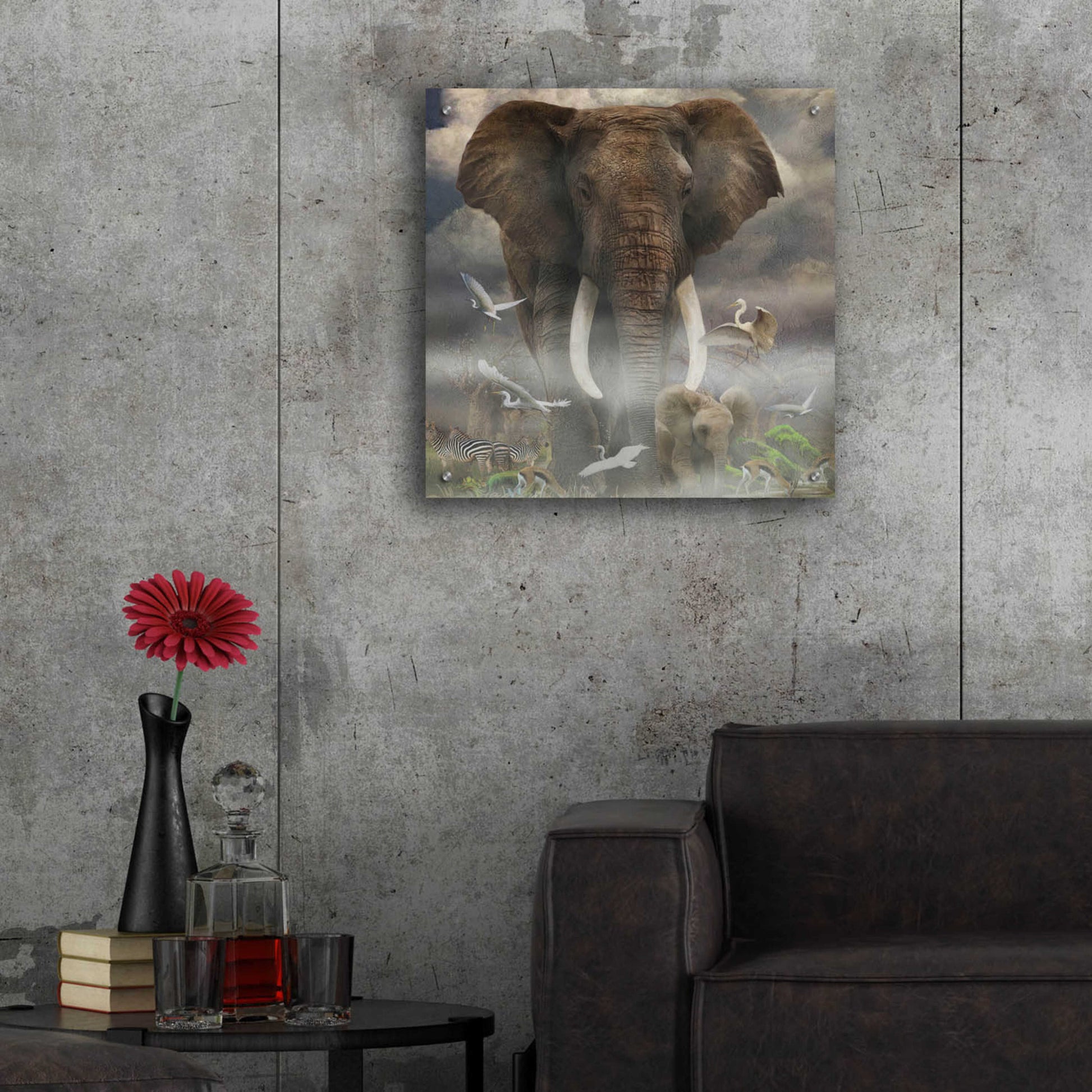 Epic Art 'Mighty Elephant' by Enright, Acrylic Glass Wall Art,24x24