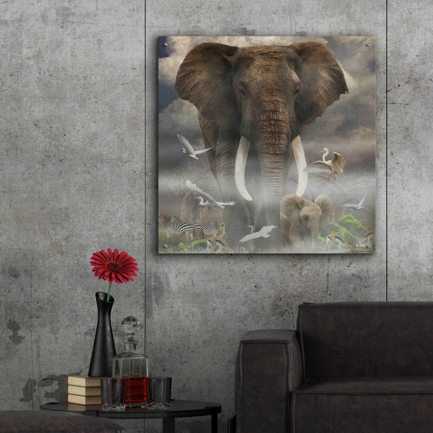 Epic Art 'Mighty Elephant' by Enright, Acrylic Glass Wall Art,36x36