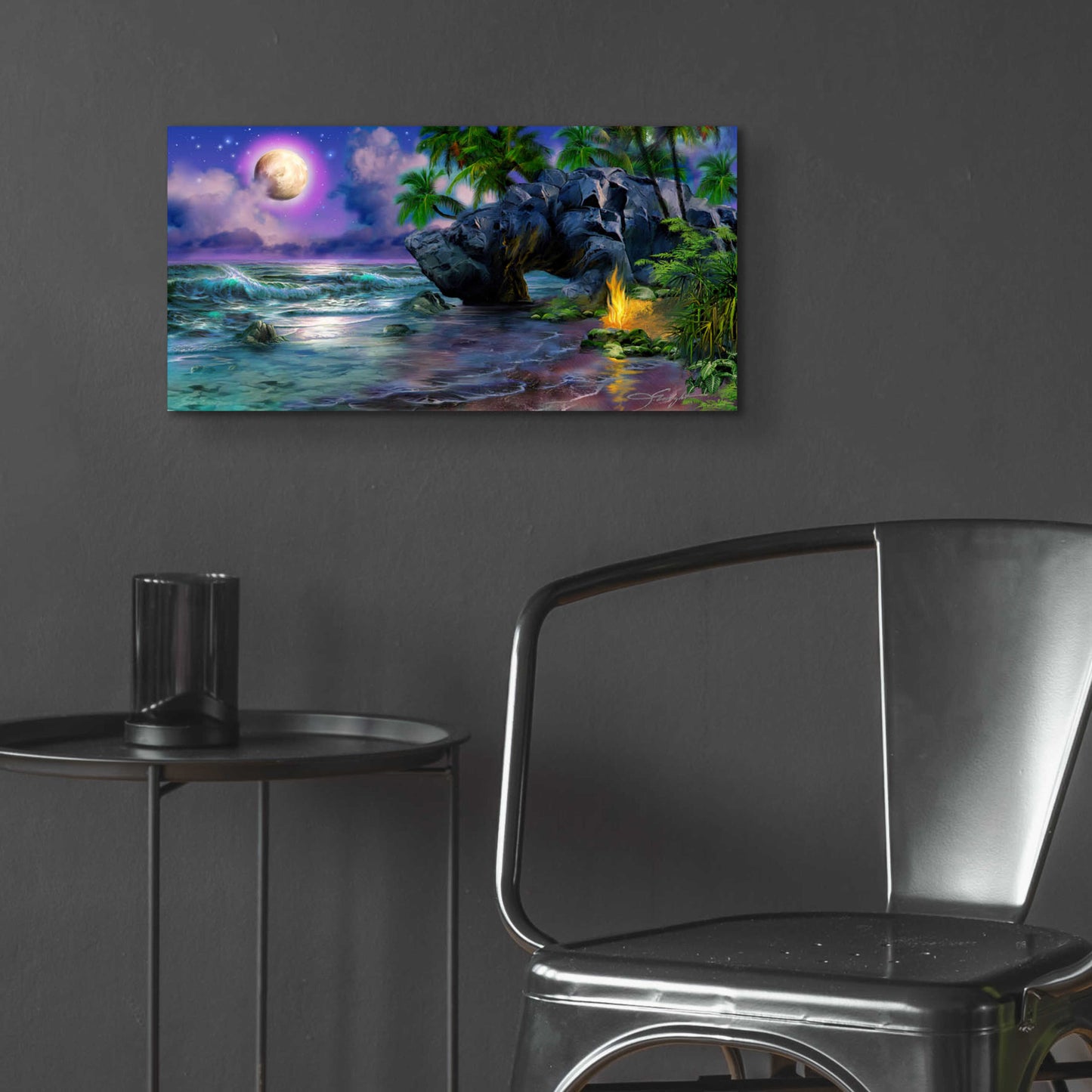 Epic Art 'Moonlight Magic' by Enright, Acrylic Glass Wall Art,24x12