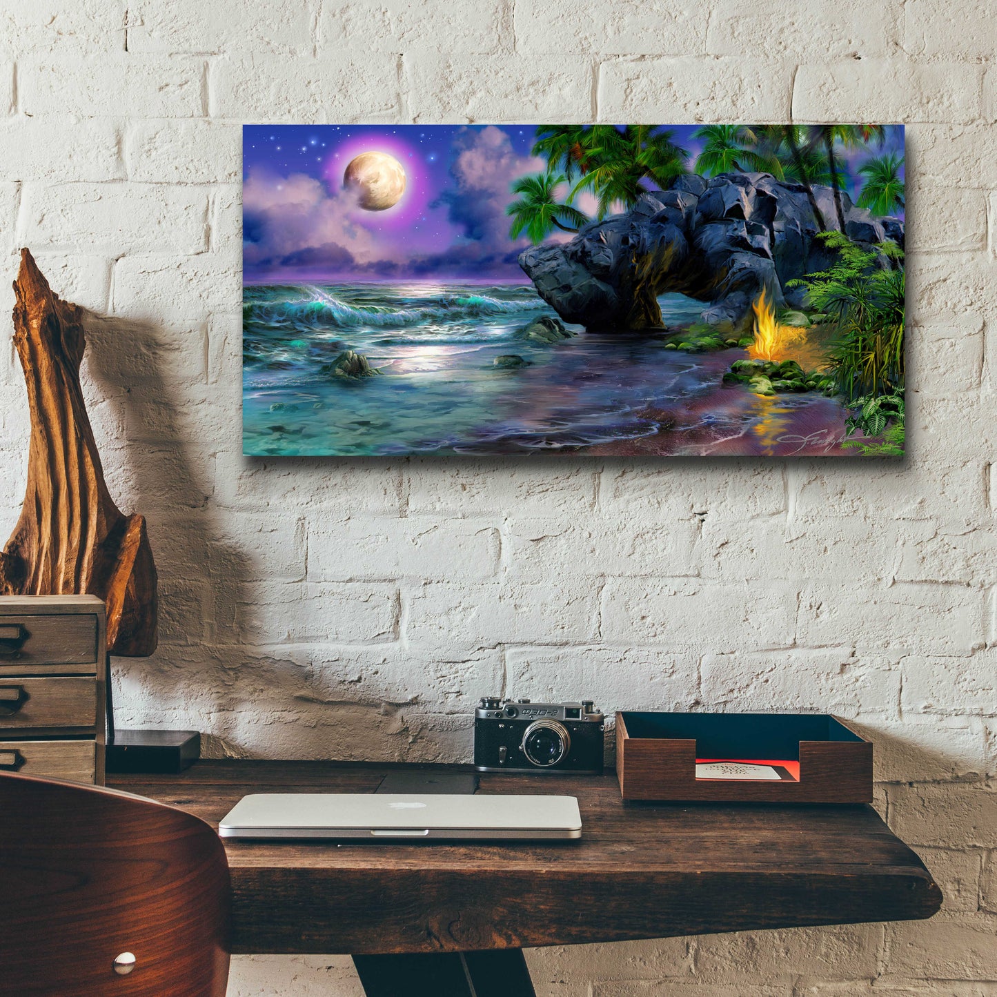 Epic Art 'Moonlight Magic' by Enright, Acrylic Glass Wall Art,24x12