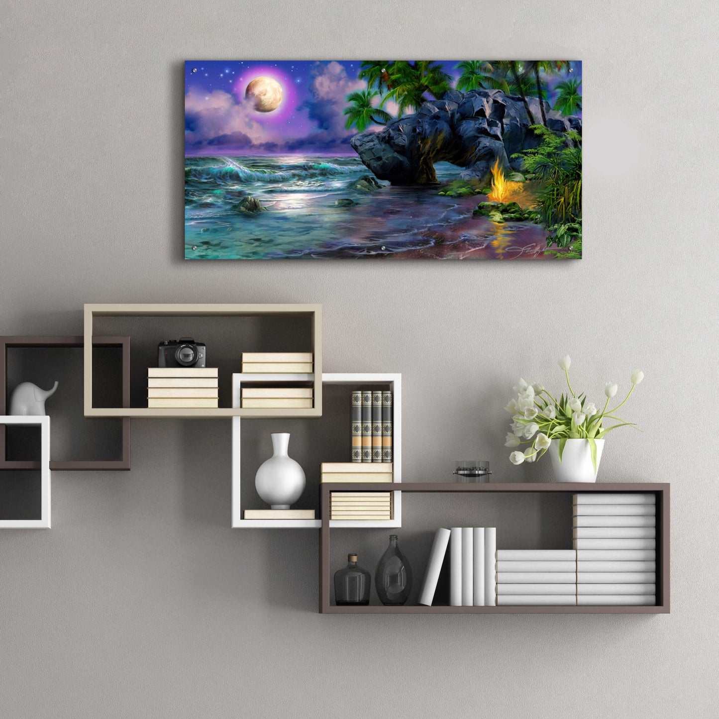 Epic Art 'Moonlight Magic' by Enright, Acrylic Glass Wall Art,48x24