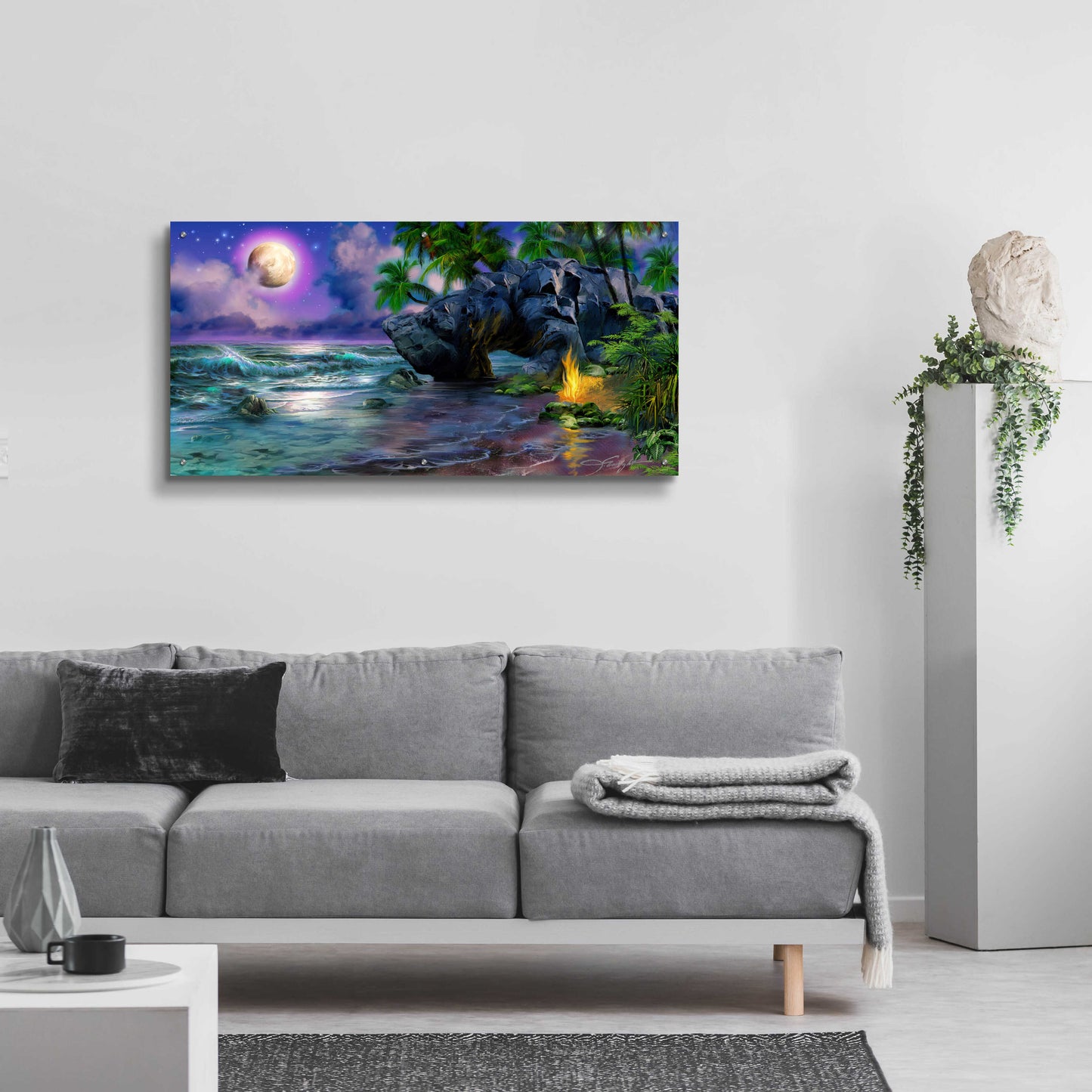 Epic Art 'Moonlight Magic' by Enright, Acrylic Glass Wall Art,48x24