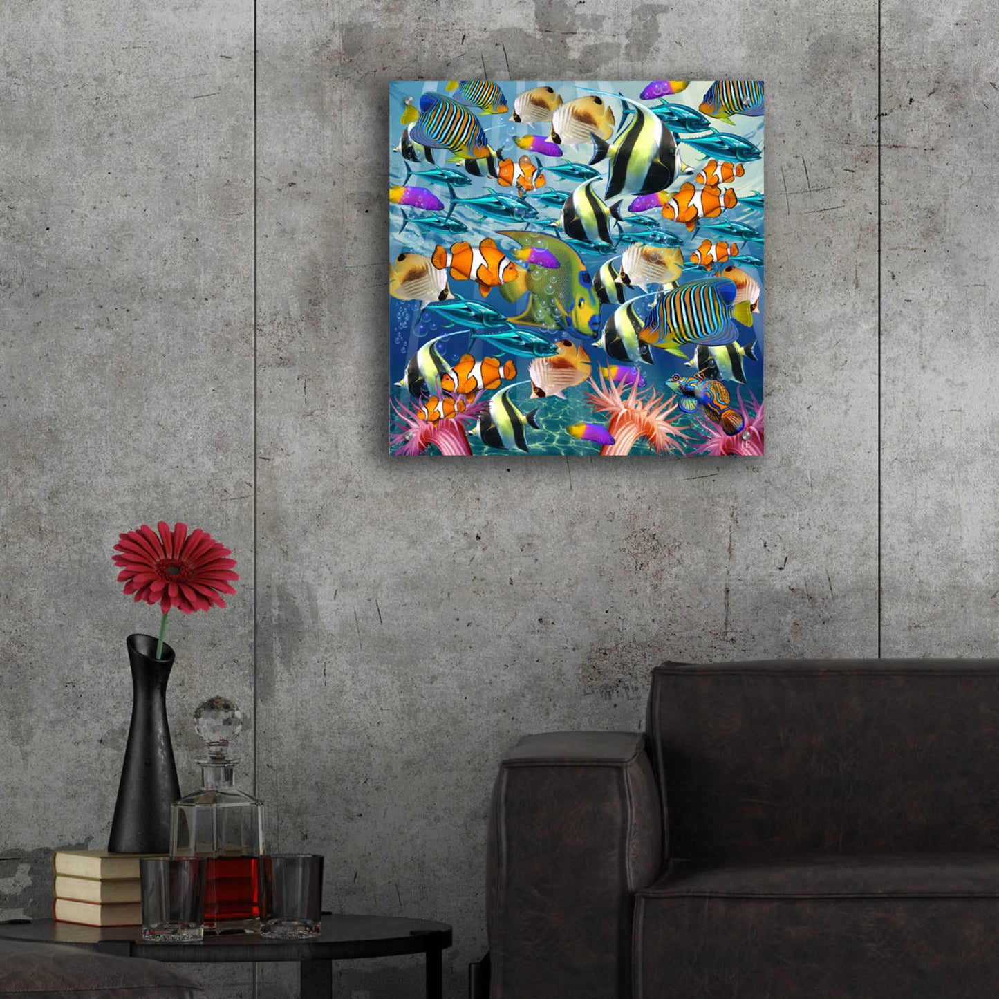 Epic Art 'Multi Fish Dance' by Enright, Acrylic Glass Wall Art,24x24