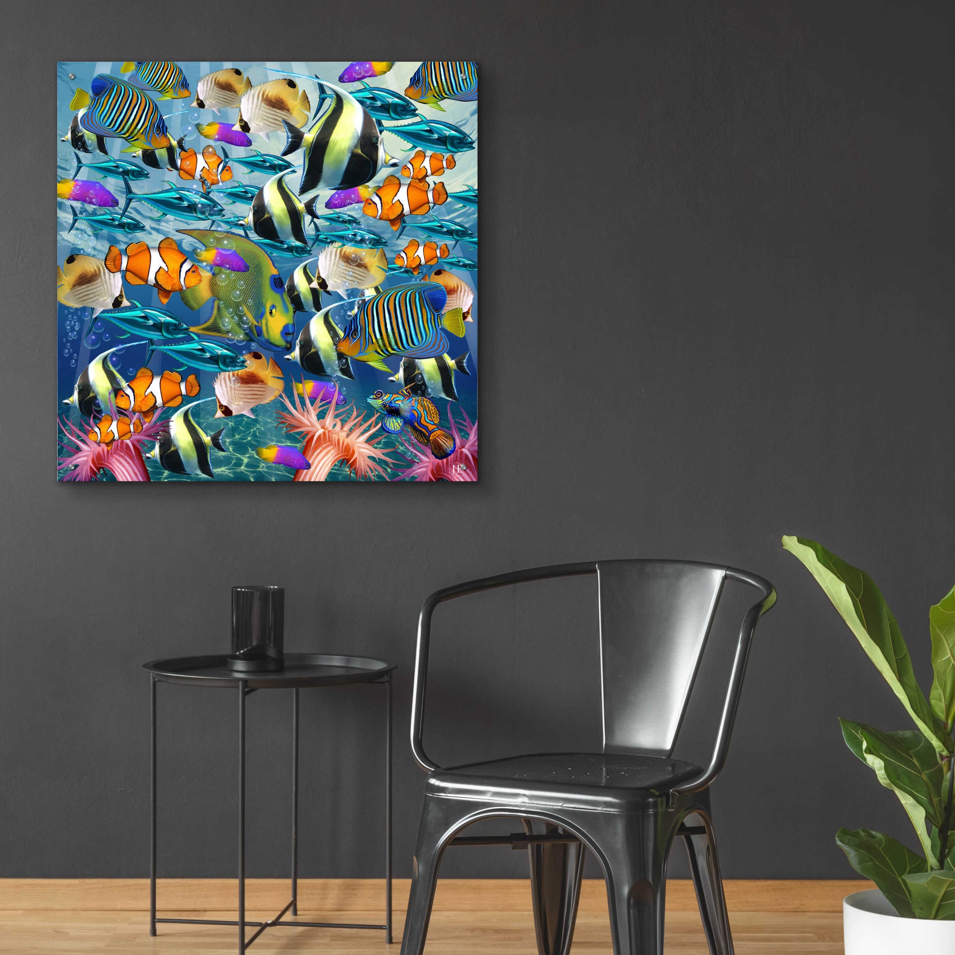 Epic Art 'Multi Fish Dance' by Enright, Acrylic Glass Wall Art,36x36