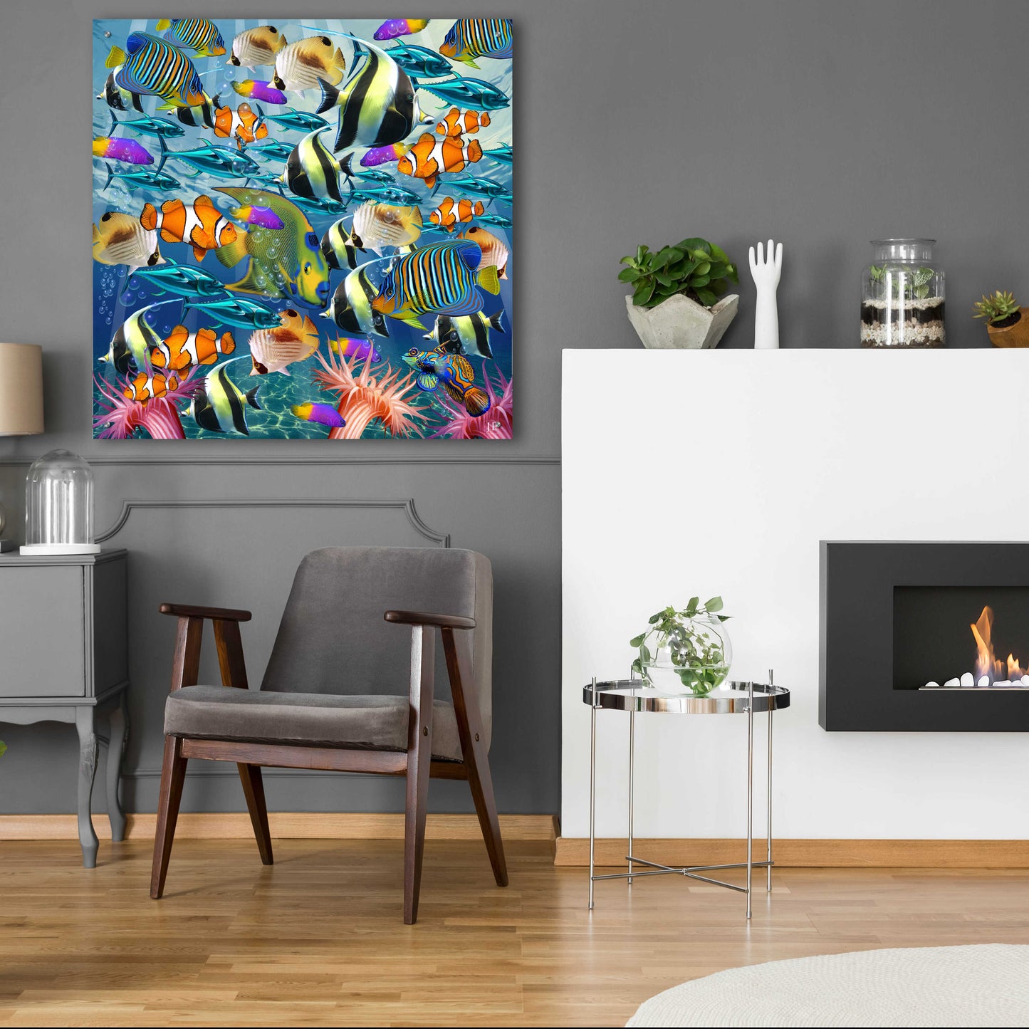 Epic Art 'Multi Fish Dance' by Enright, Acrylic Glass Wall Art,36x36