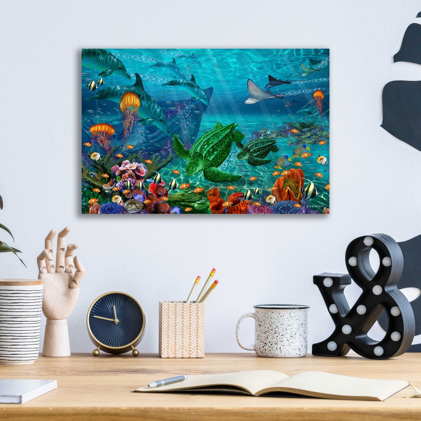 Epic Art 'Neptunes World' by Enright, Acrylic Glass Wall Art,16x12