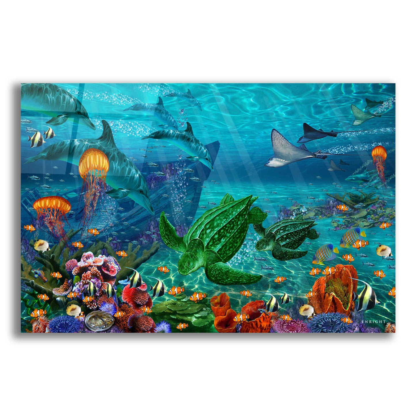 Epic Art 'Neptunes World' by Enright, Acrylic Glass Wall Art,16x12