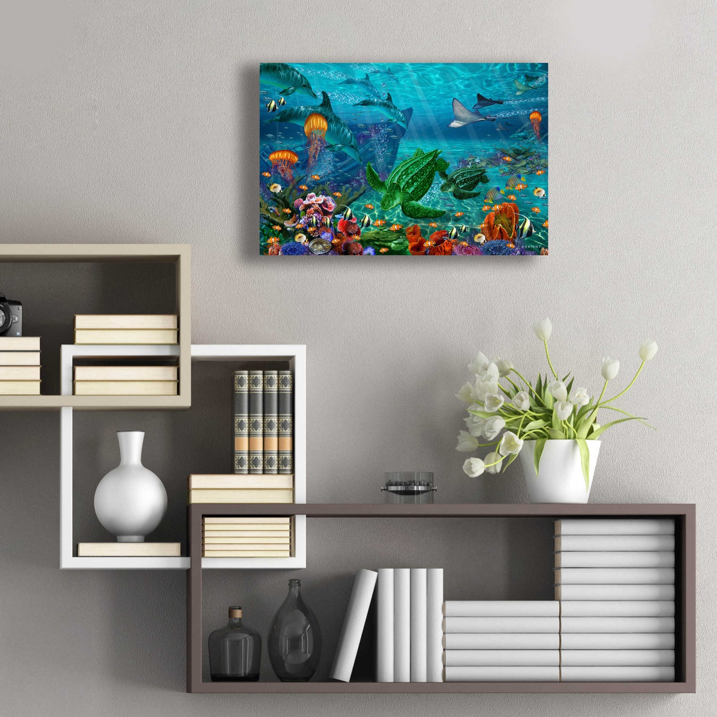 Epic Art 'Neptunes World' by Enright, Acrylic Glass Wall Art,24x16