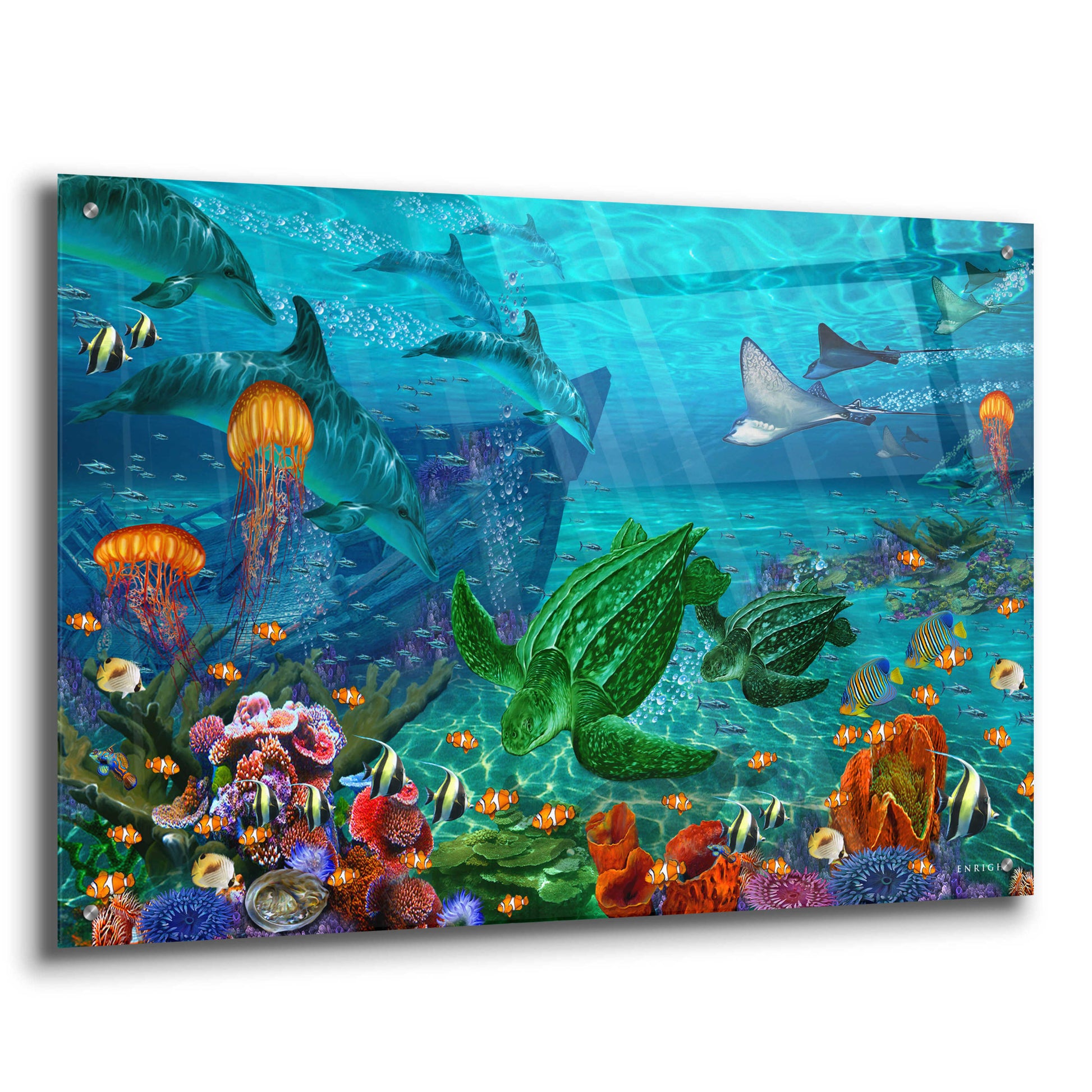 Epic Art 'Neptunes World' by Enright, Acrylic Glass Wall Art,36x24