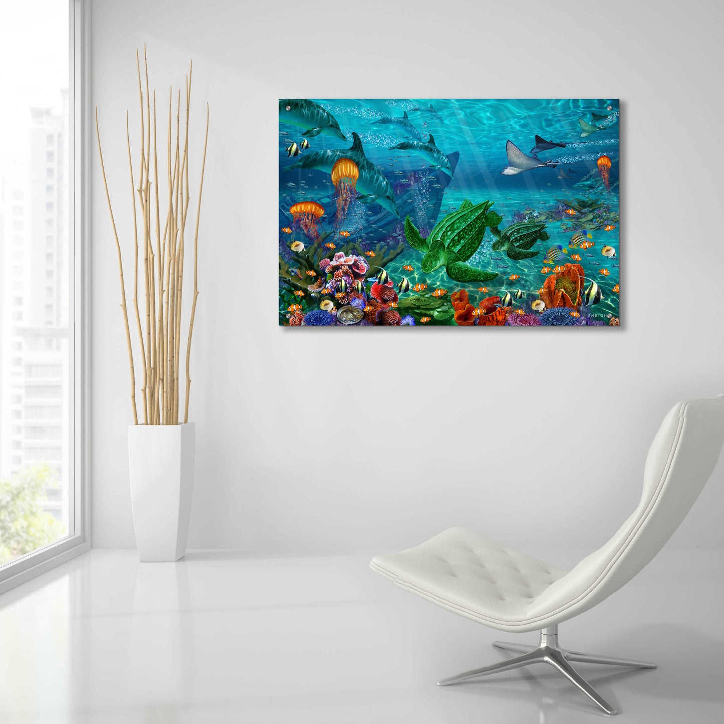 Epic Art 'Neptunes World' by Enright, Acrylic Glass Wall Art,36x24