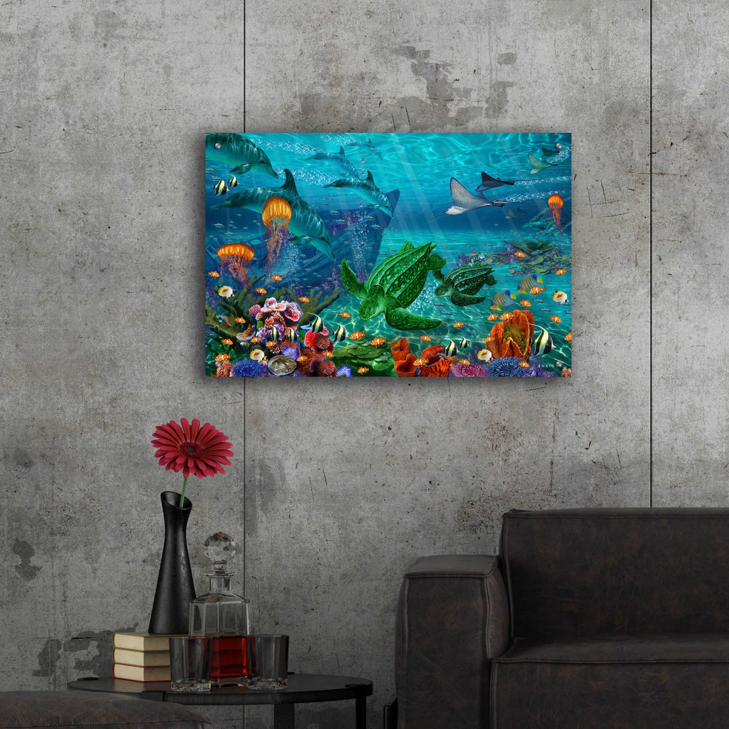 Epic Art 'Neptunes World' by Enright, Acrylic Glass Wall Art,36x24