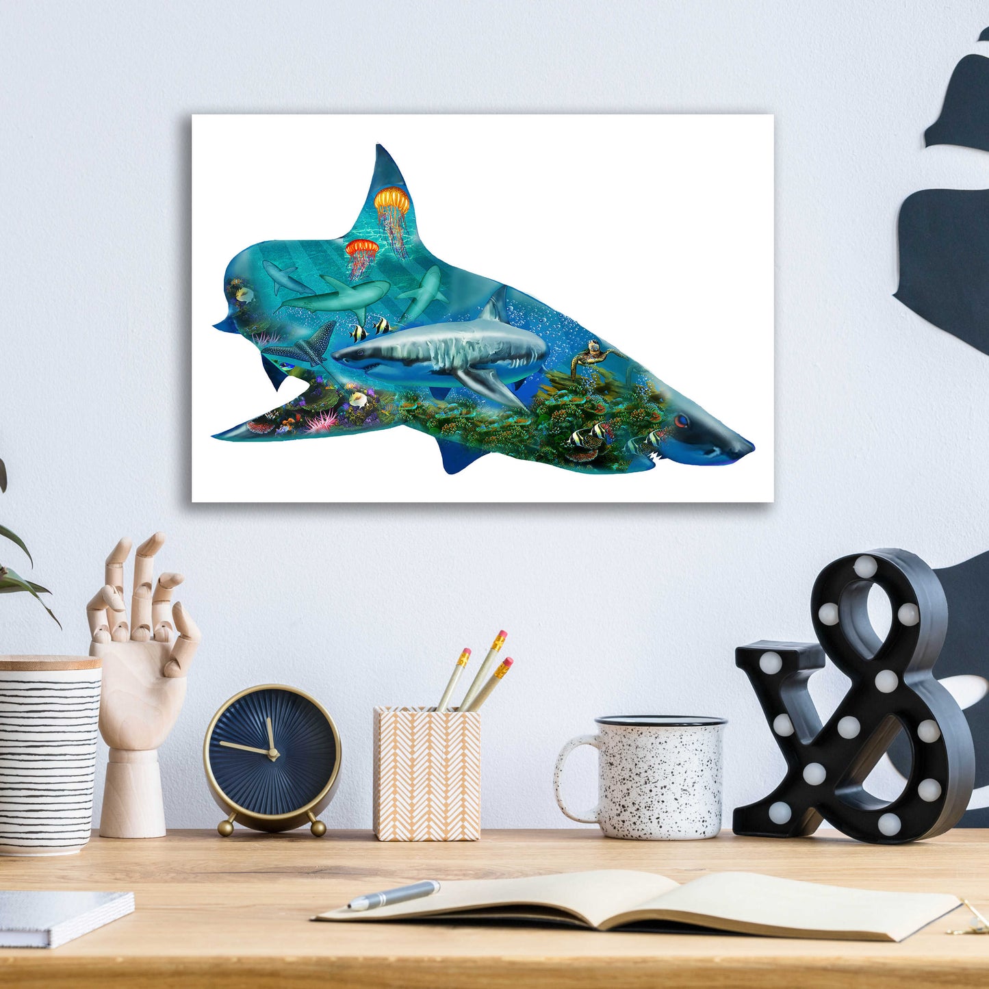 Epic Art 'Shark Bait 2300' by Enright, Acrylic Glass Wall Art,16x12