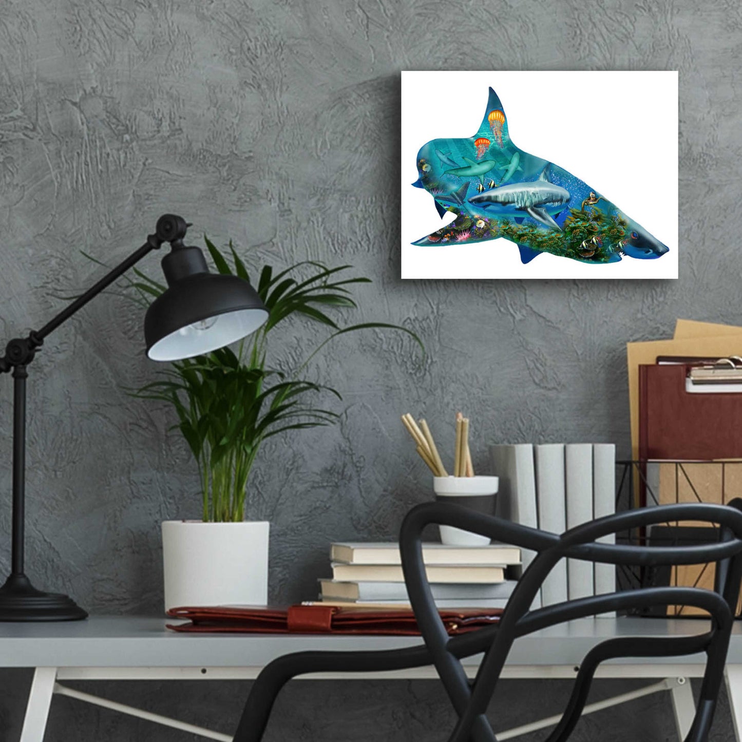 Epic Art 'Shark Bait 2300' by Enright, Acrylic Glass Wall Art,16x12