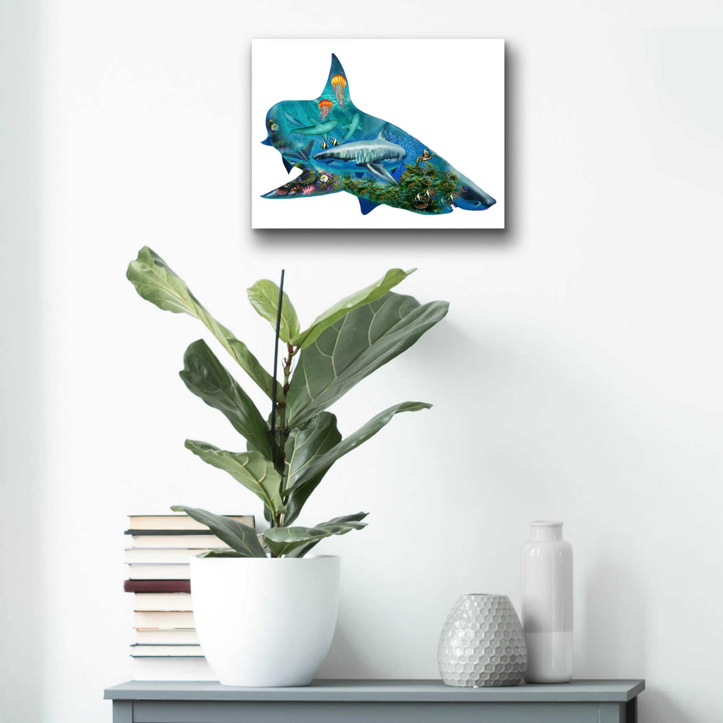 Epic Art 'Shark Bait 2300' by Enright, Acrylic Glass Wall Art,16x12