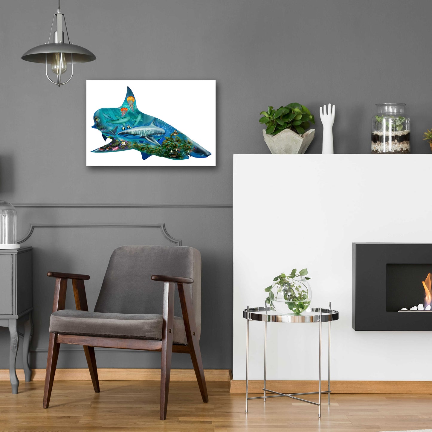 Epic Art 'Shark Bait 2300' by Enright, Acrylic Glass Wall Art,24x16