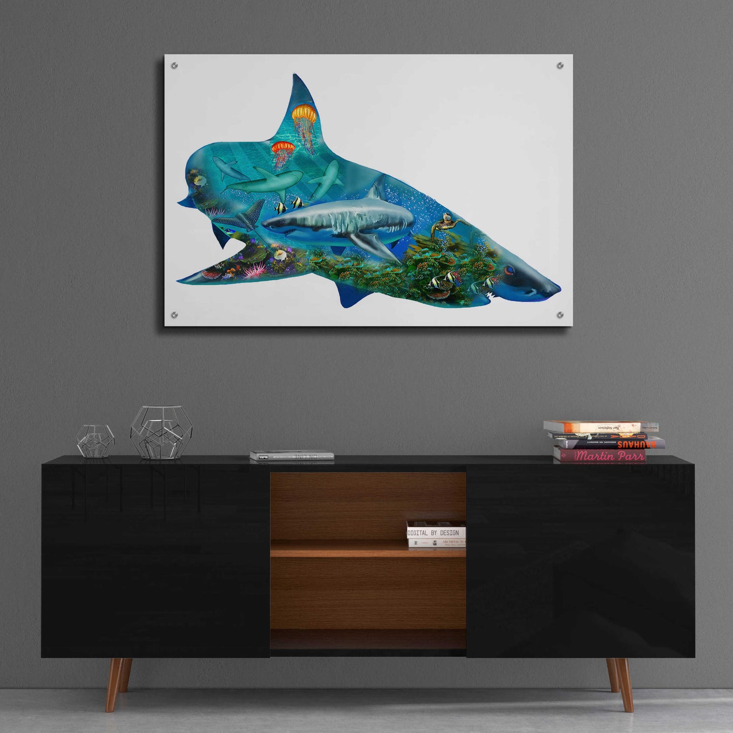 Epic Art 'Shark Bait 2300' by Enright, Acrylic Glass Wall Art,36x24