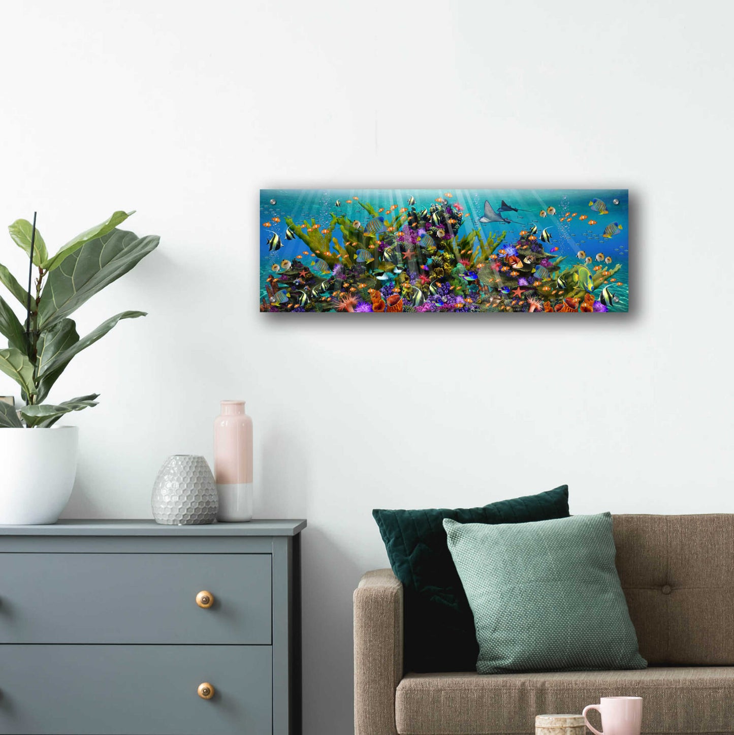 Epic Art 'The Reef Panoramic' by Enright, Acrylic Glass Wall Art,36x12