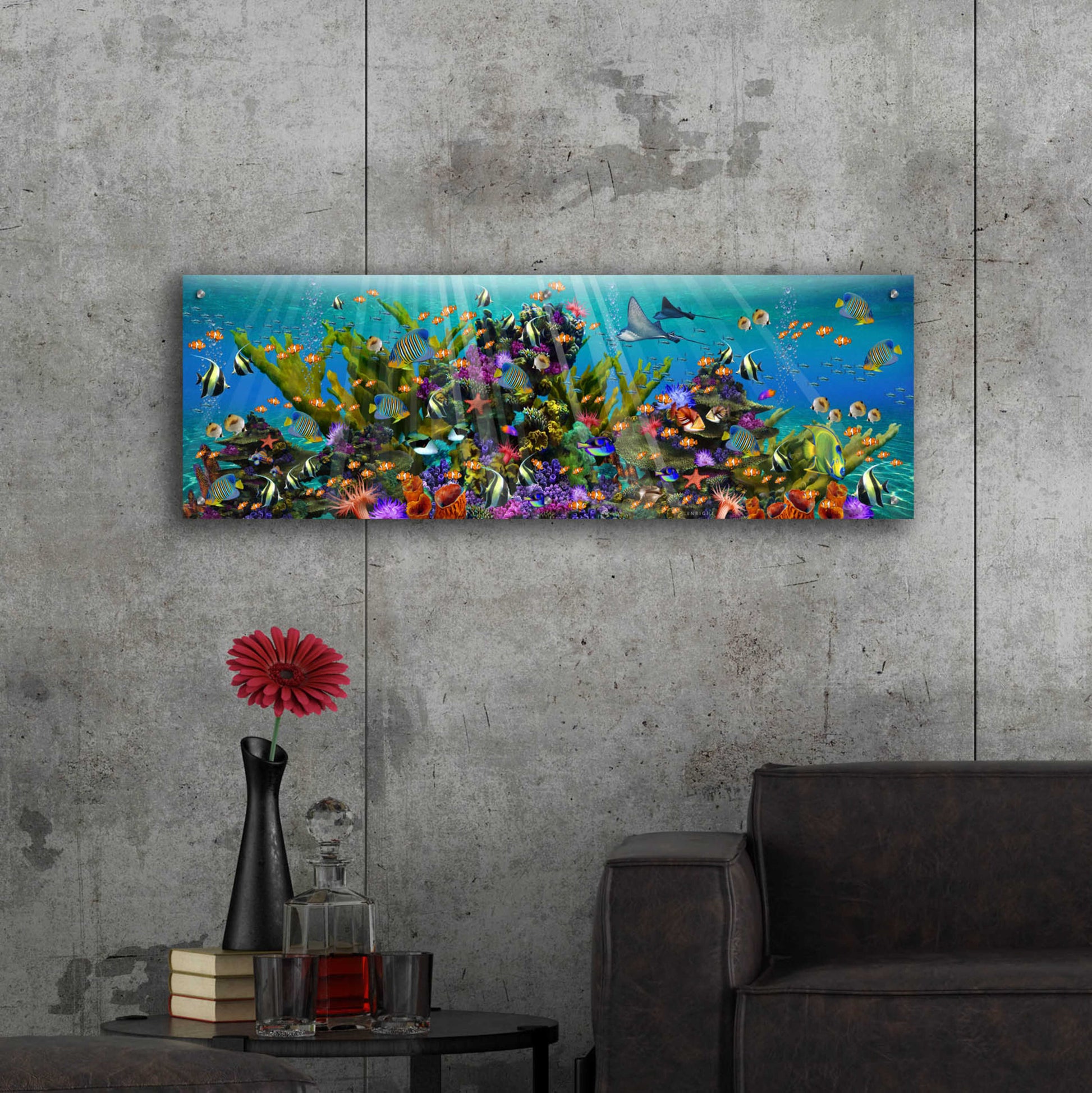 Epic Art 'The Reef Panoramic' by Enright, Acrylic Glass Wall Art,48x16