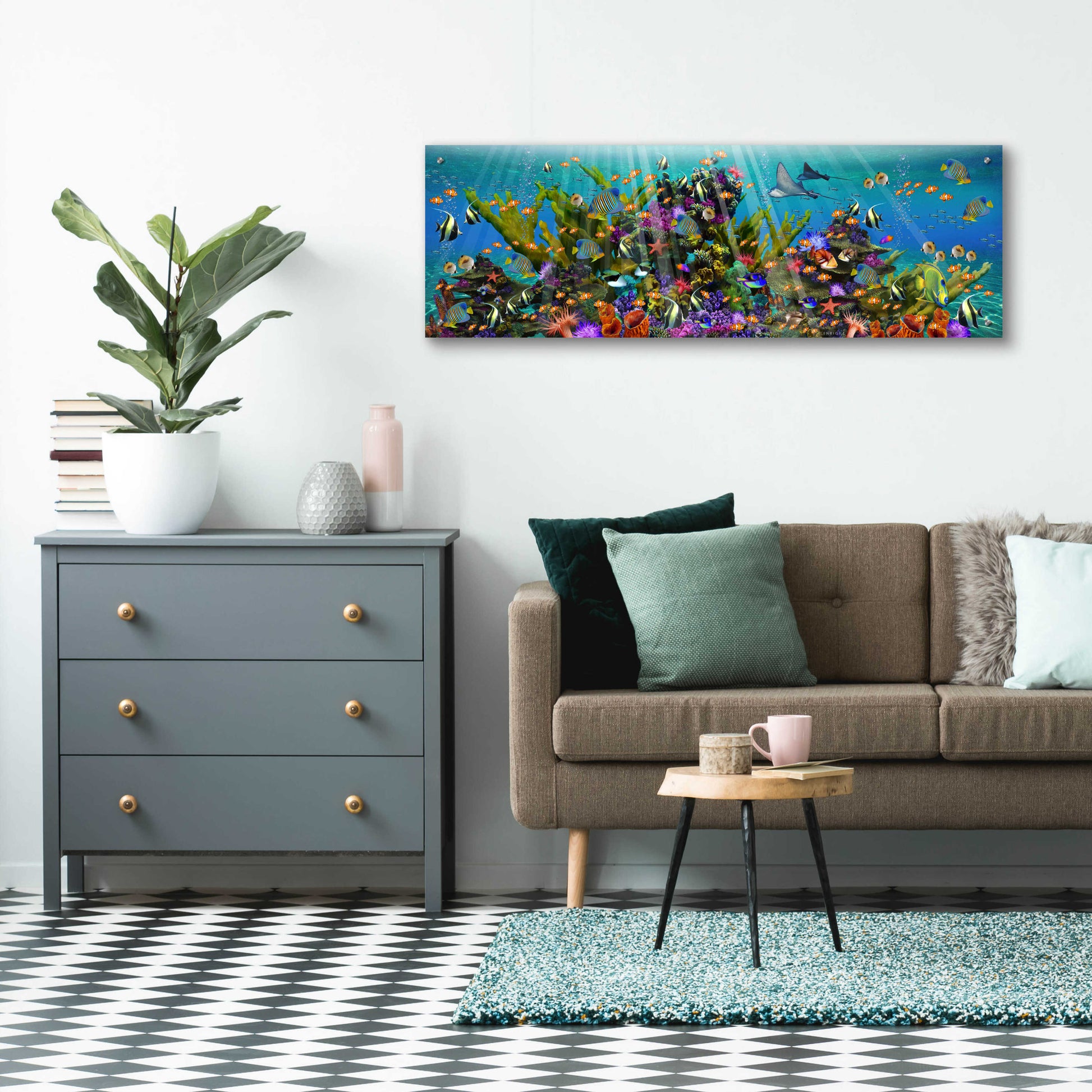 Epic Art 'The Reef Panoramic' by Enright, Acrylic Glass Wall Art,48x16