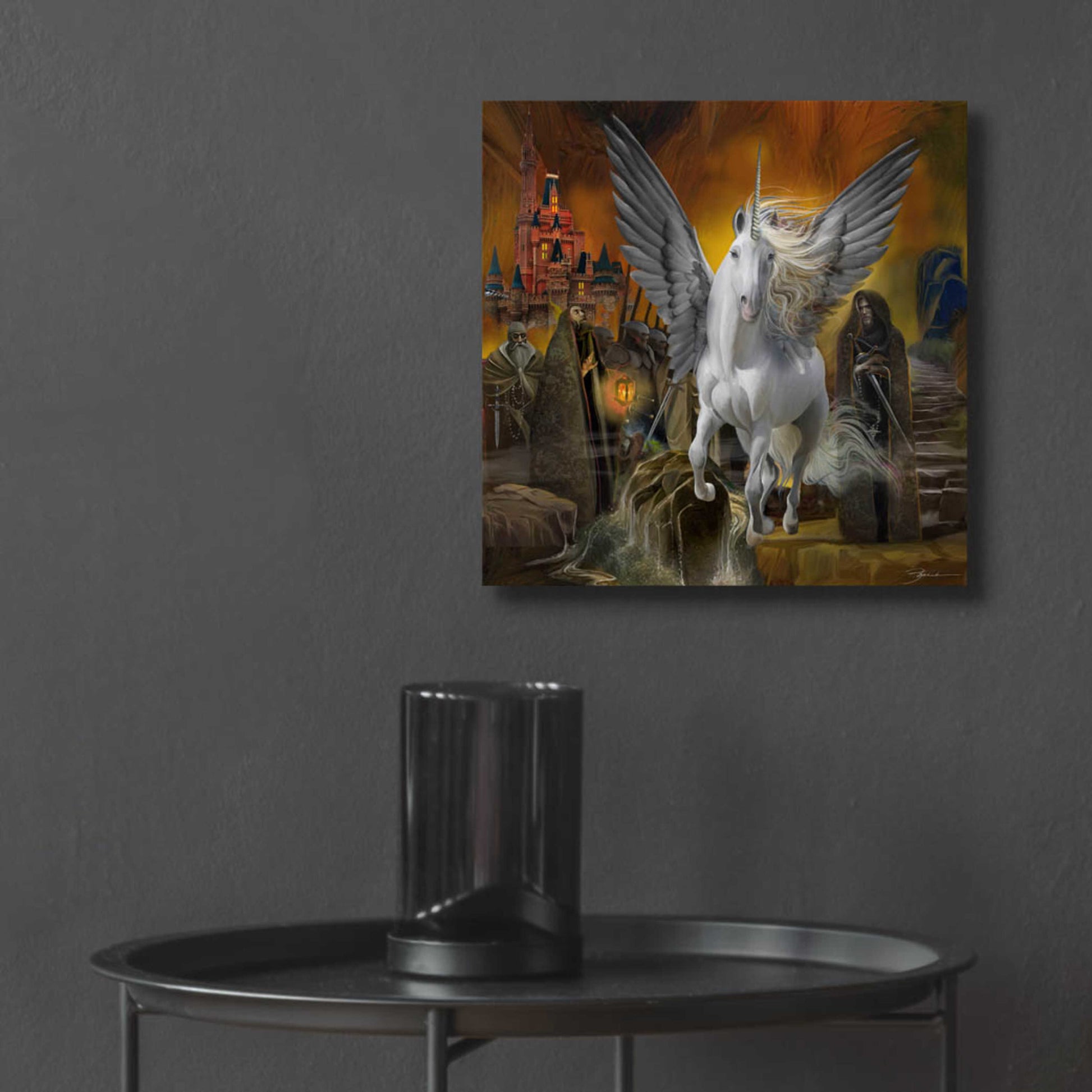 Epic Art 'Unicorn Fantasy World' by Enright, Acrylic Glass Wall Art,12x12