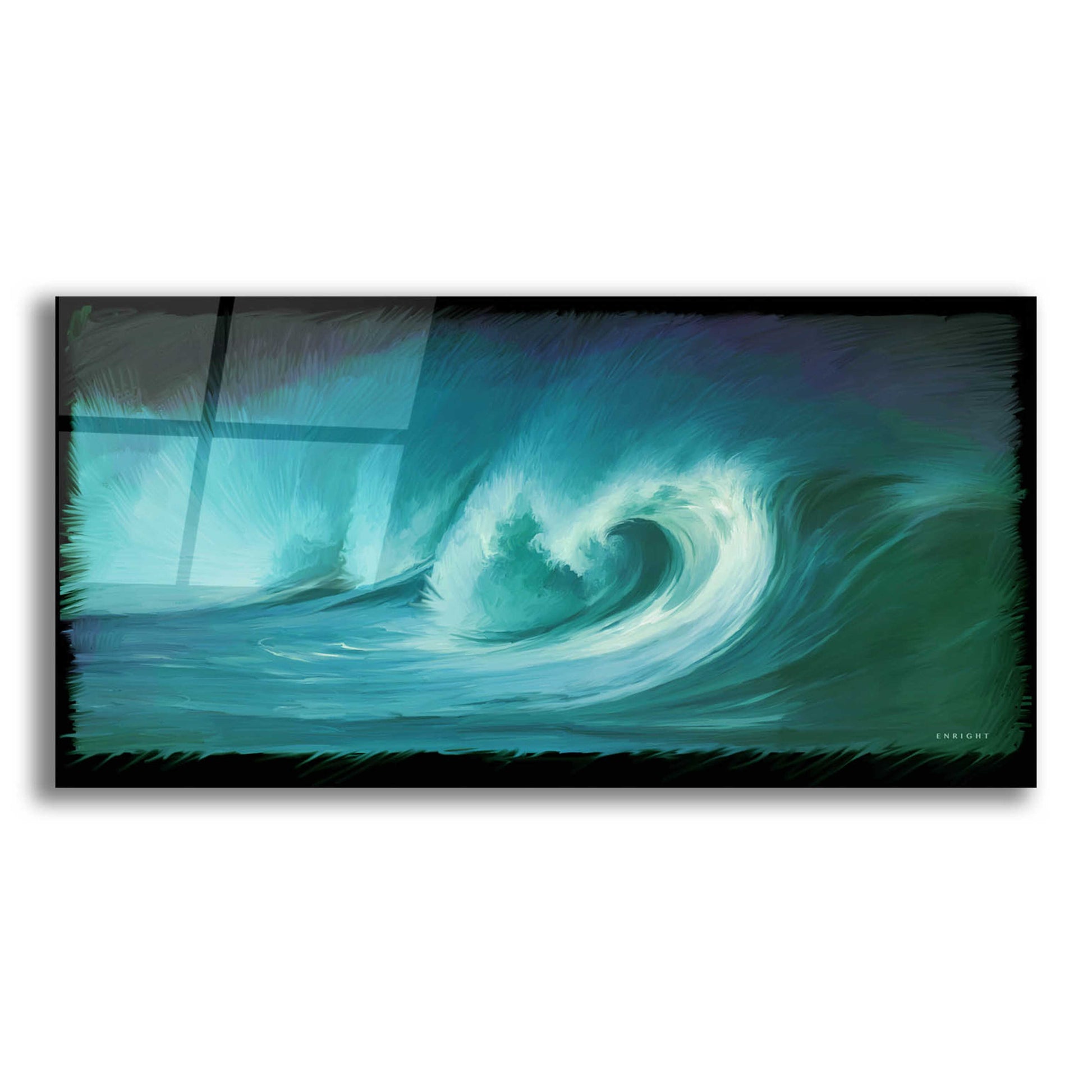 Epic Art 'Thunder Reef Surf' by Enright, Acrylic Glass Wall Art,24x12