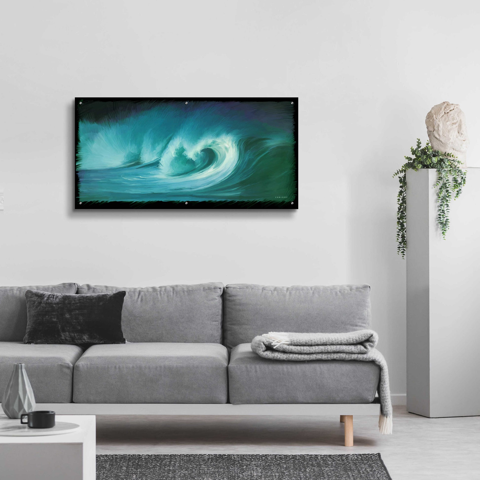 Epic Art 'Thunder Reef Surf' by Enright, Acrylic Glass Wall Art,48x24