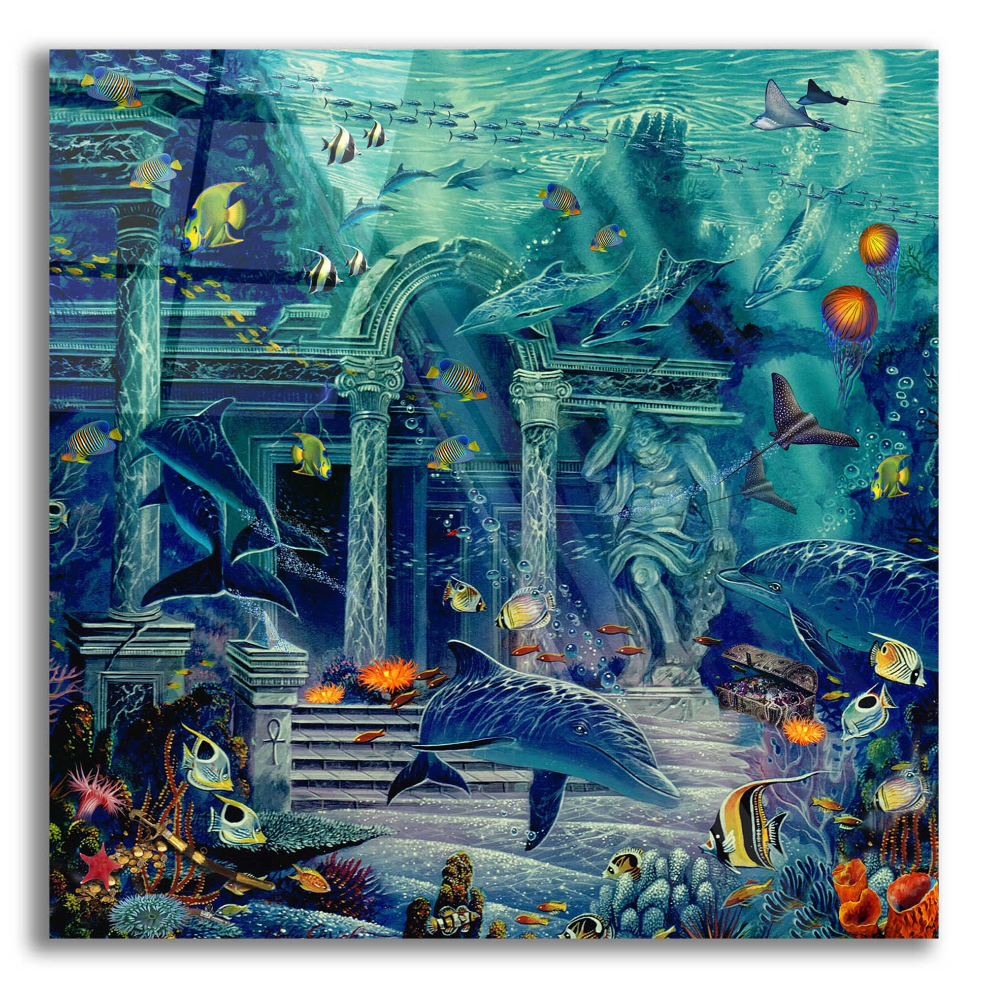 Epic Art 'Visions of Atlantis' by Enright, Acrylic Glass Wall Art,12x12